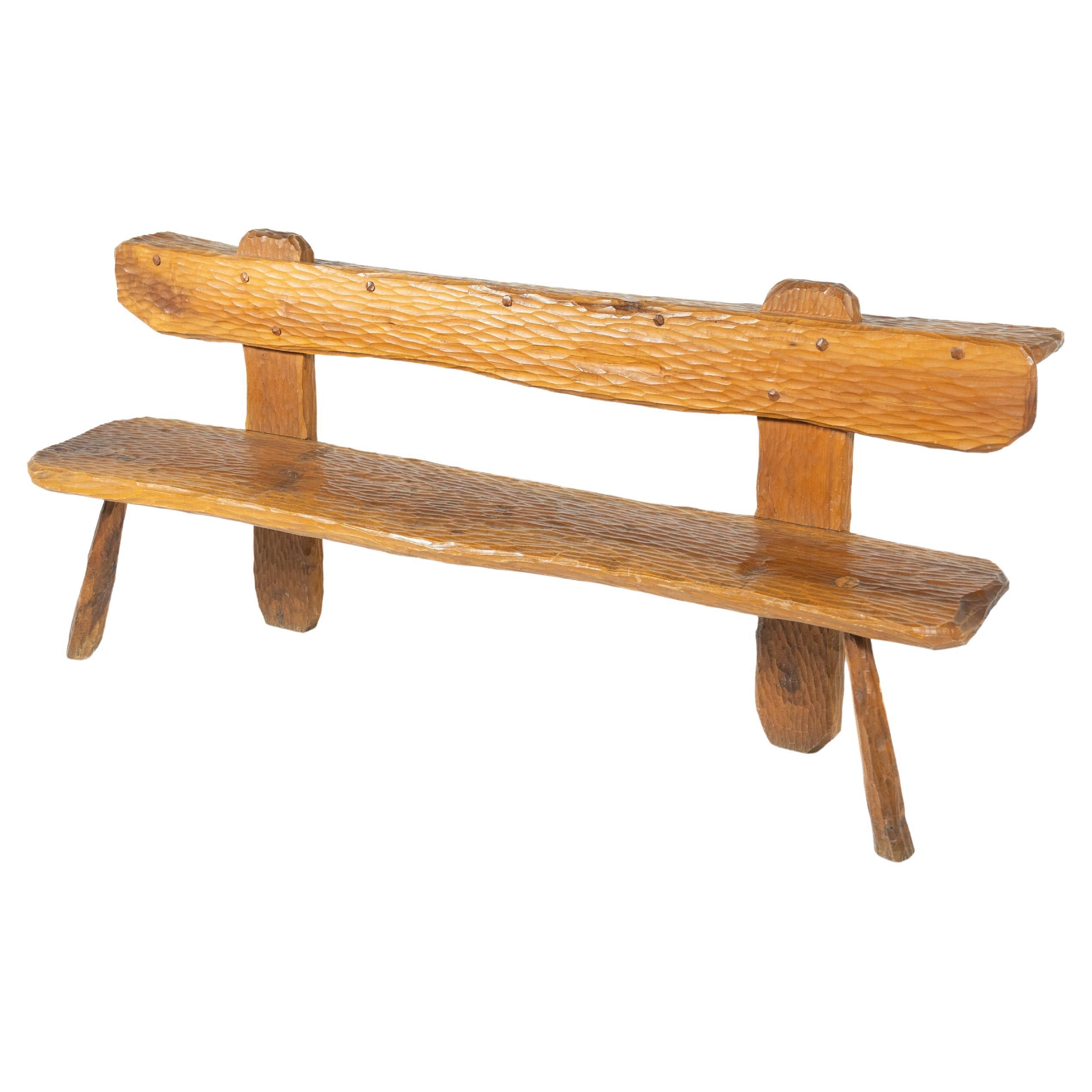 Banc en bois brutaliste, Italie, 1970 en vente