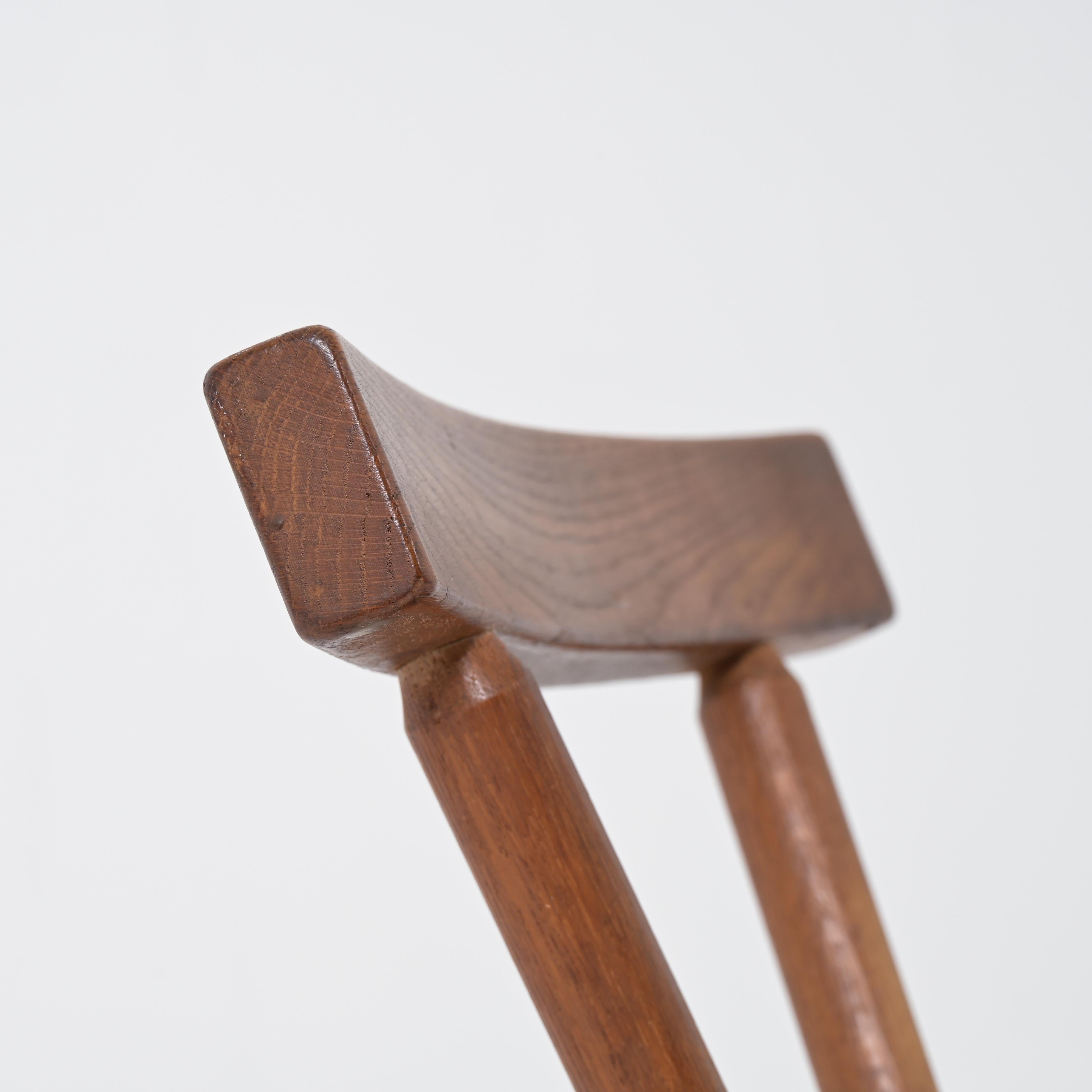Brutalist wooden chair in the style of Jean Touret 5