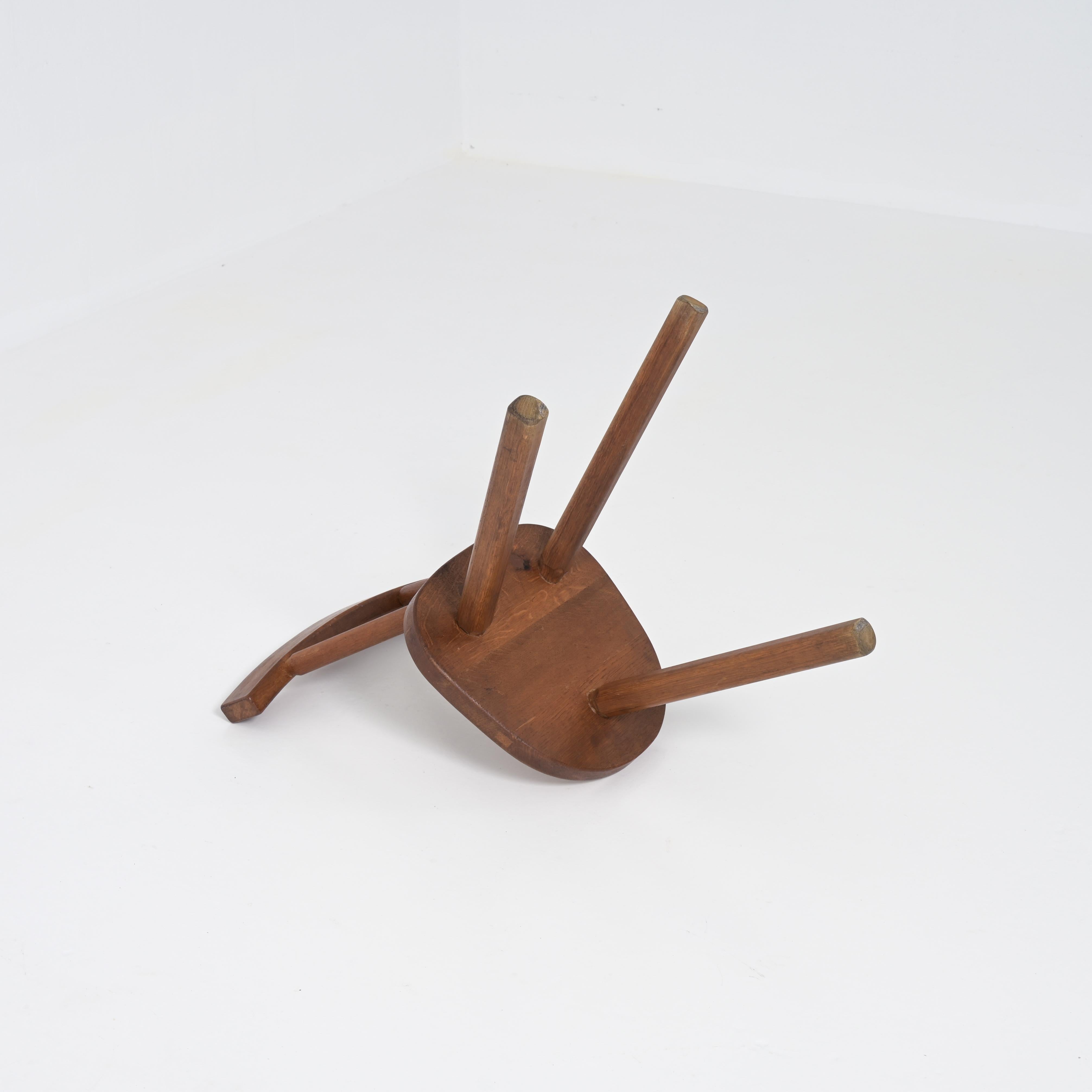 Brutalist wooden chair in the style of Jean Touret 6