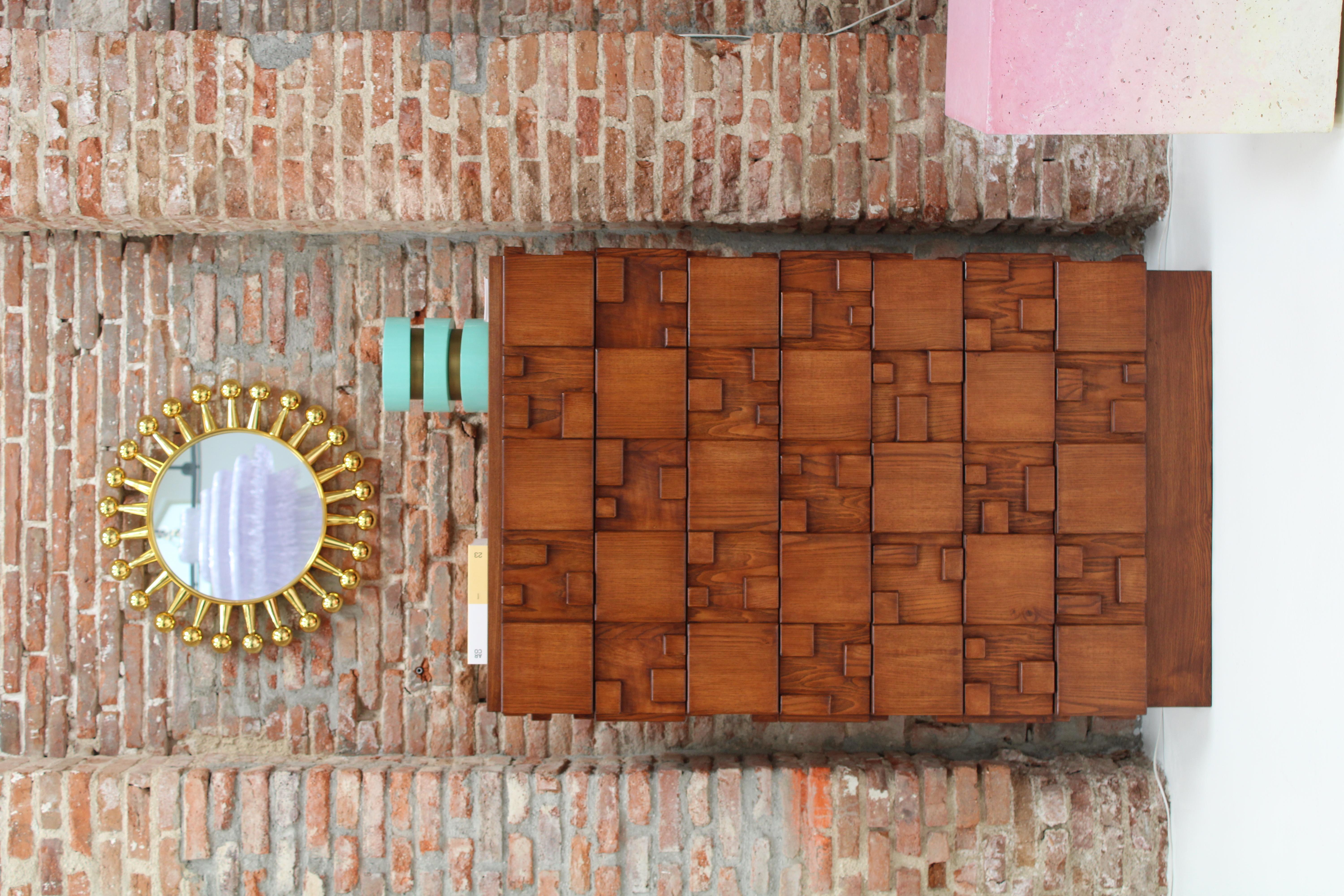 Brutalist Wooden Chest of Drawers, Italy For Sale 3
