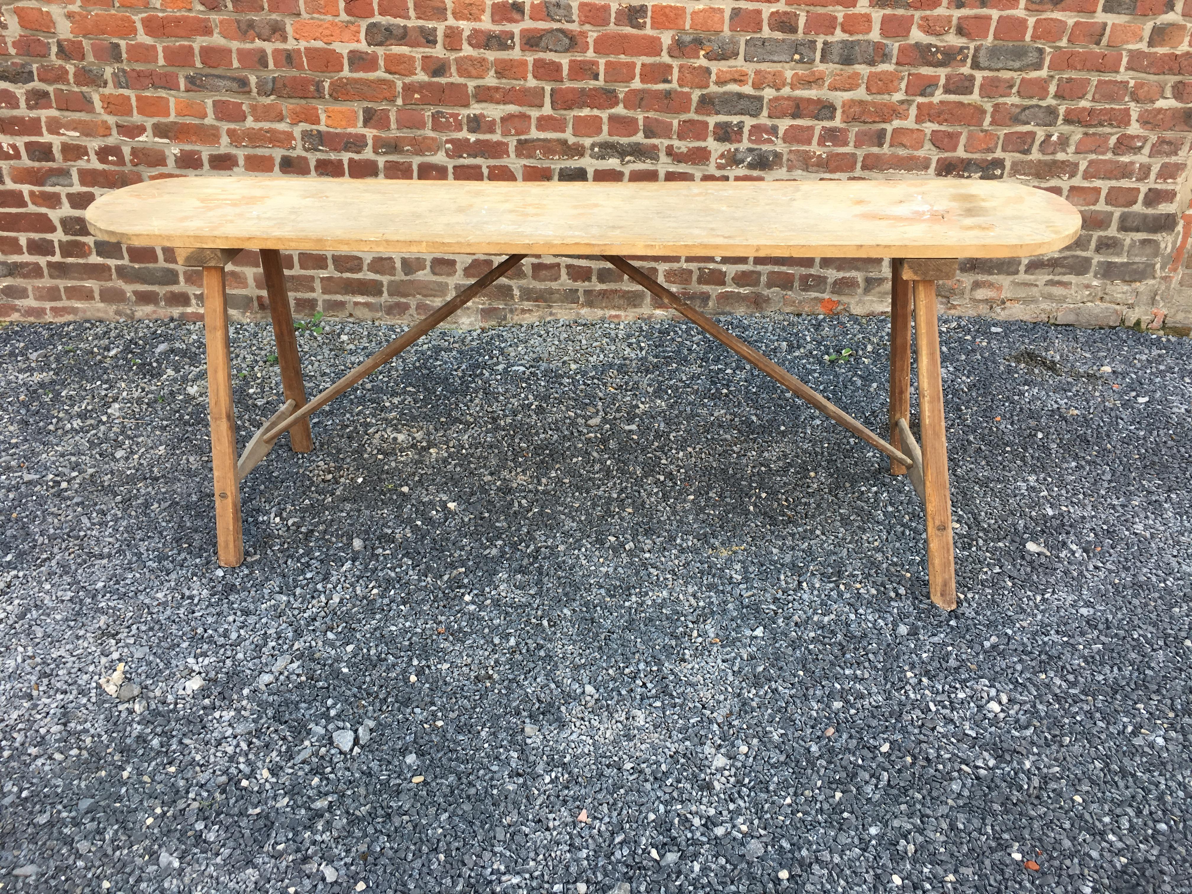 Brutalist Wooden Console Table, circa 1930 2