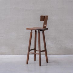 Brutalist Wooden Dutch Midcentury Bar Stools '20 Available'