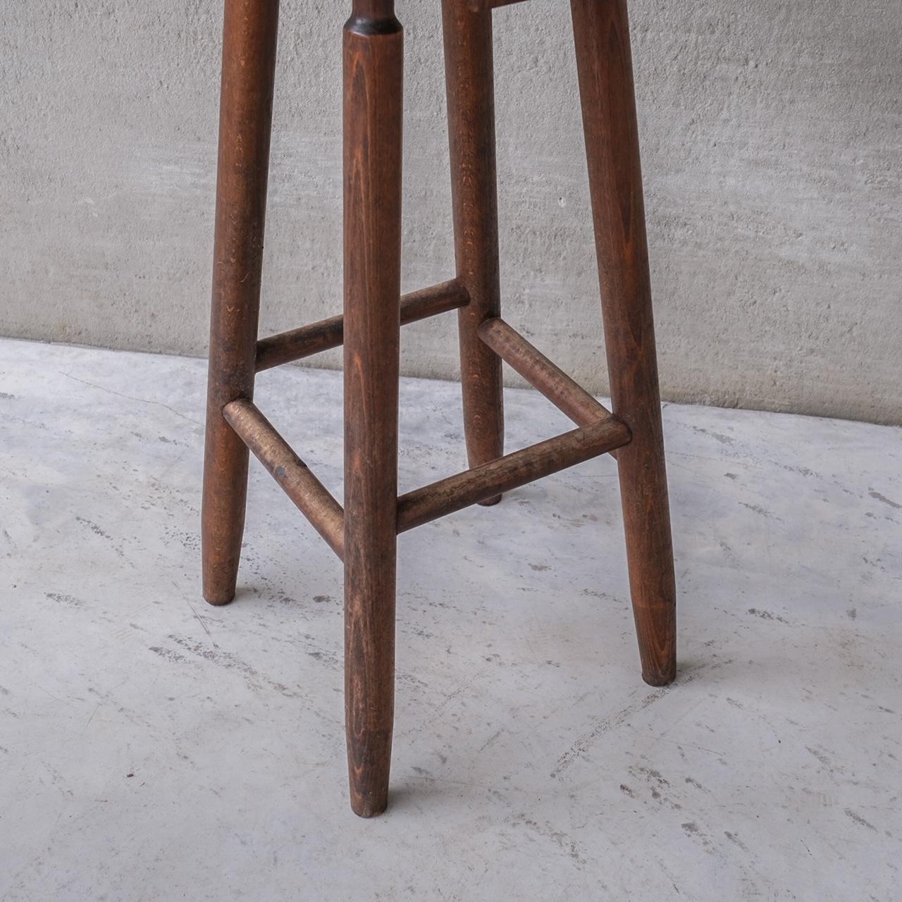 Brutalist Wooden Dutch Midcentury Bar Stools '20 Available' 3