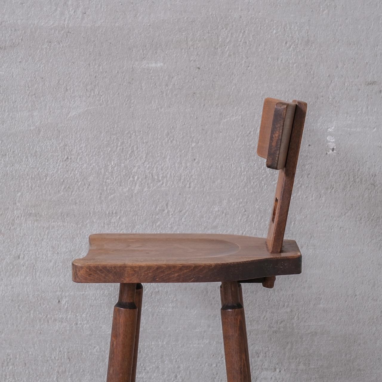 Brutalist Wooden Dutch Midcentury Bar Stools '20 Available' 5