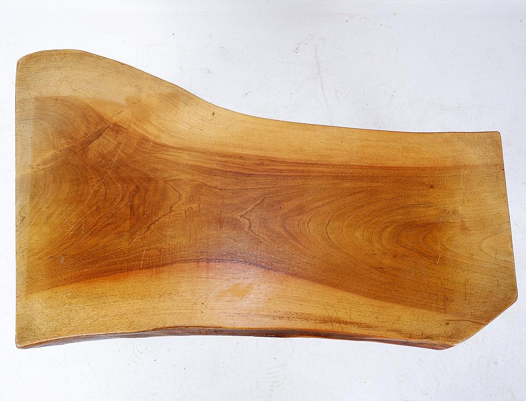 Brutalist Wooden Side Table For Sale 6