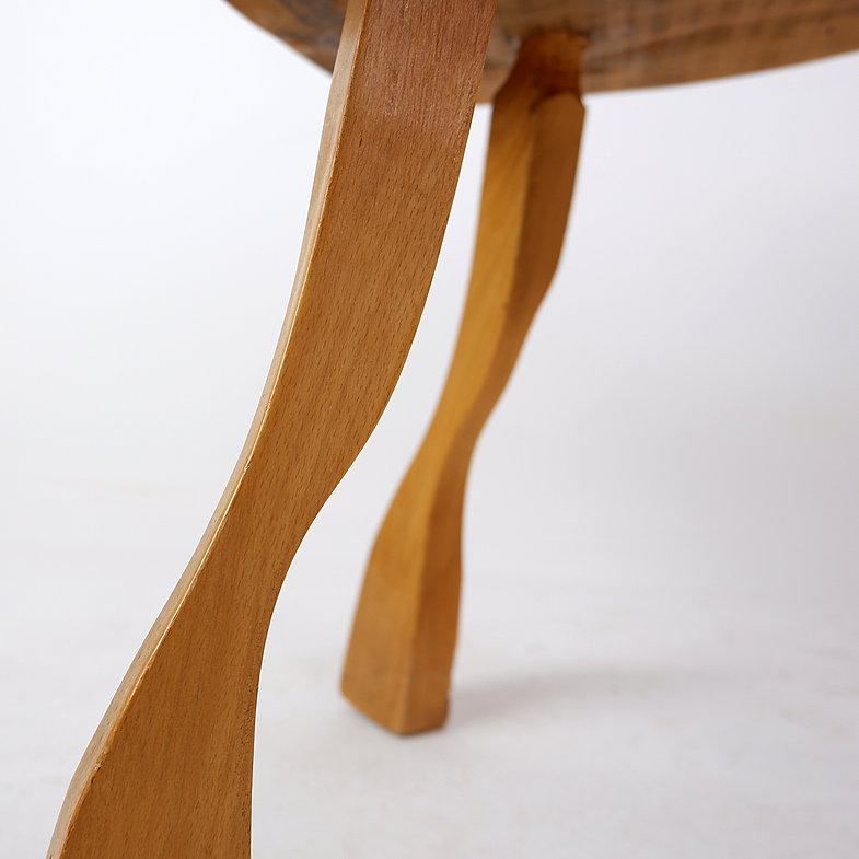 Brutalist Wooden Side Table For Sale 7