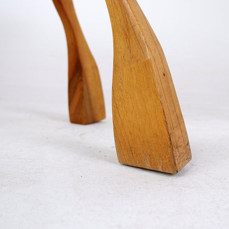 Brutalist Wooden Side Table For Sale 1