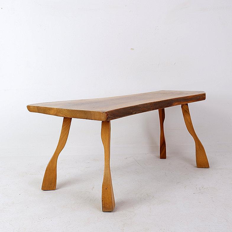 Brutalist Wooden Side Table For Sale 2