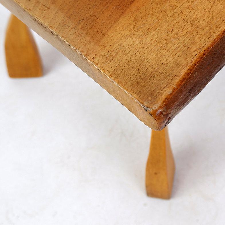 Brutalist Wooden Side Table For Sale 4