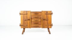 Brutalist Wooden Sideboard, Italy, 1970s