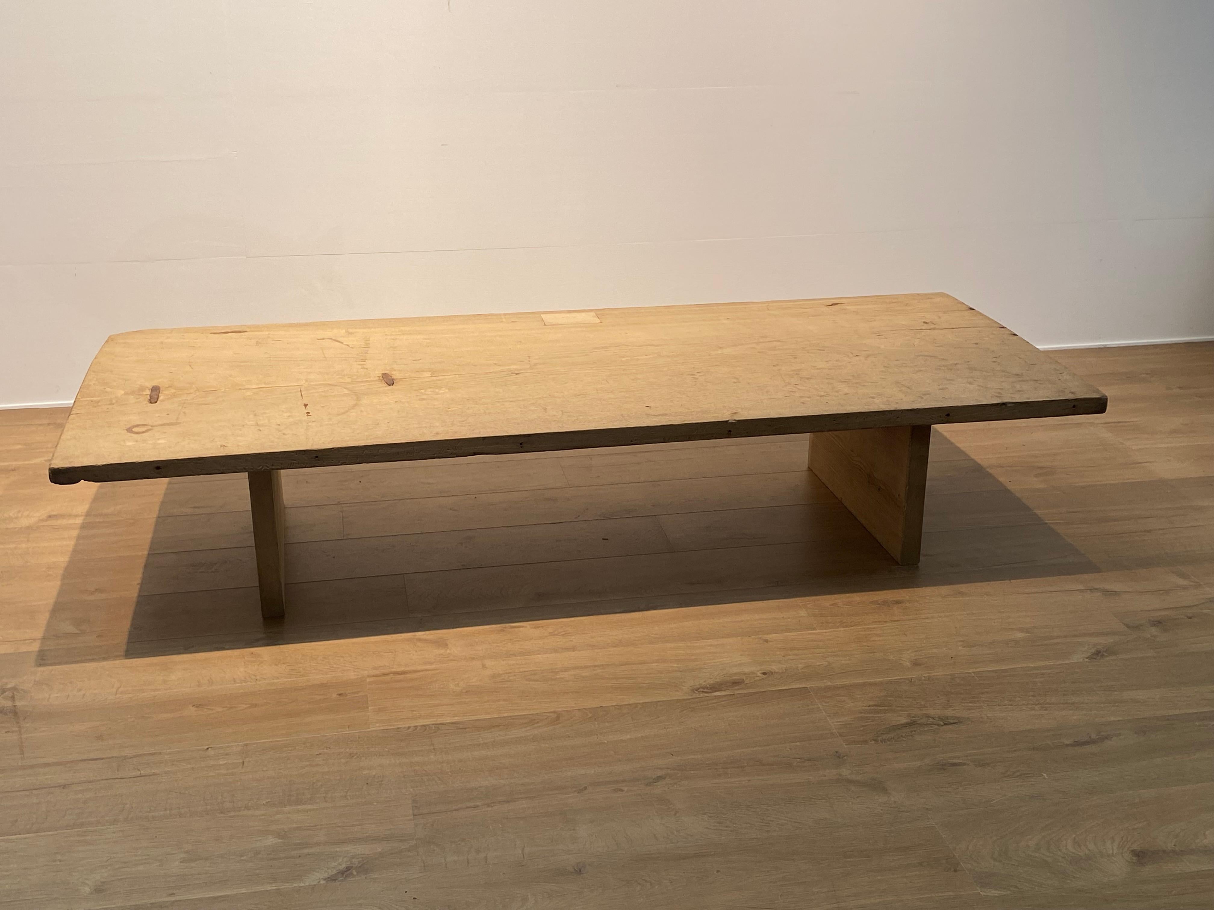 Brutalist Wooden Sofa Table 6