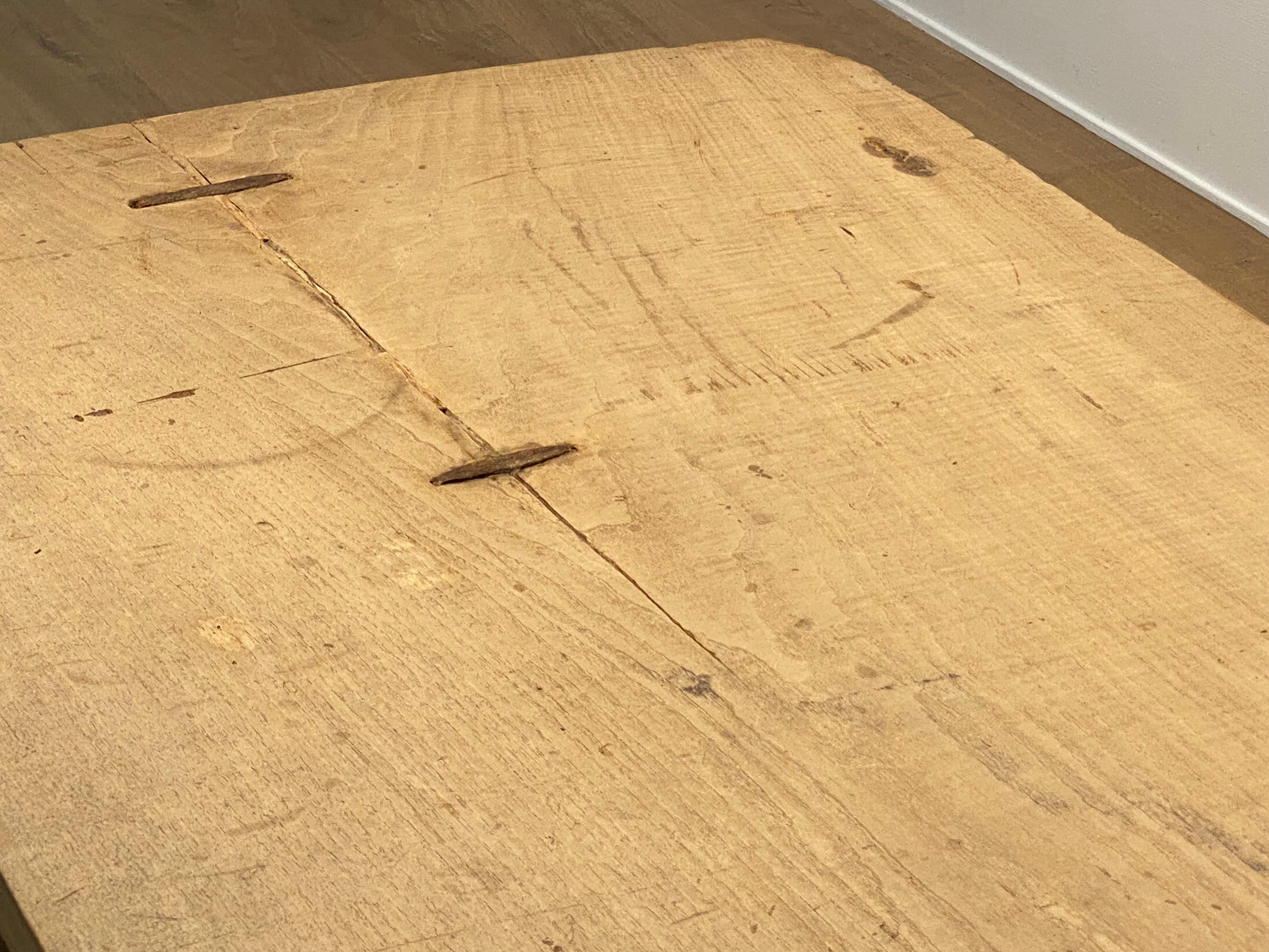 Chestnut Brutalist Wooden Sofa Table