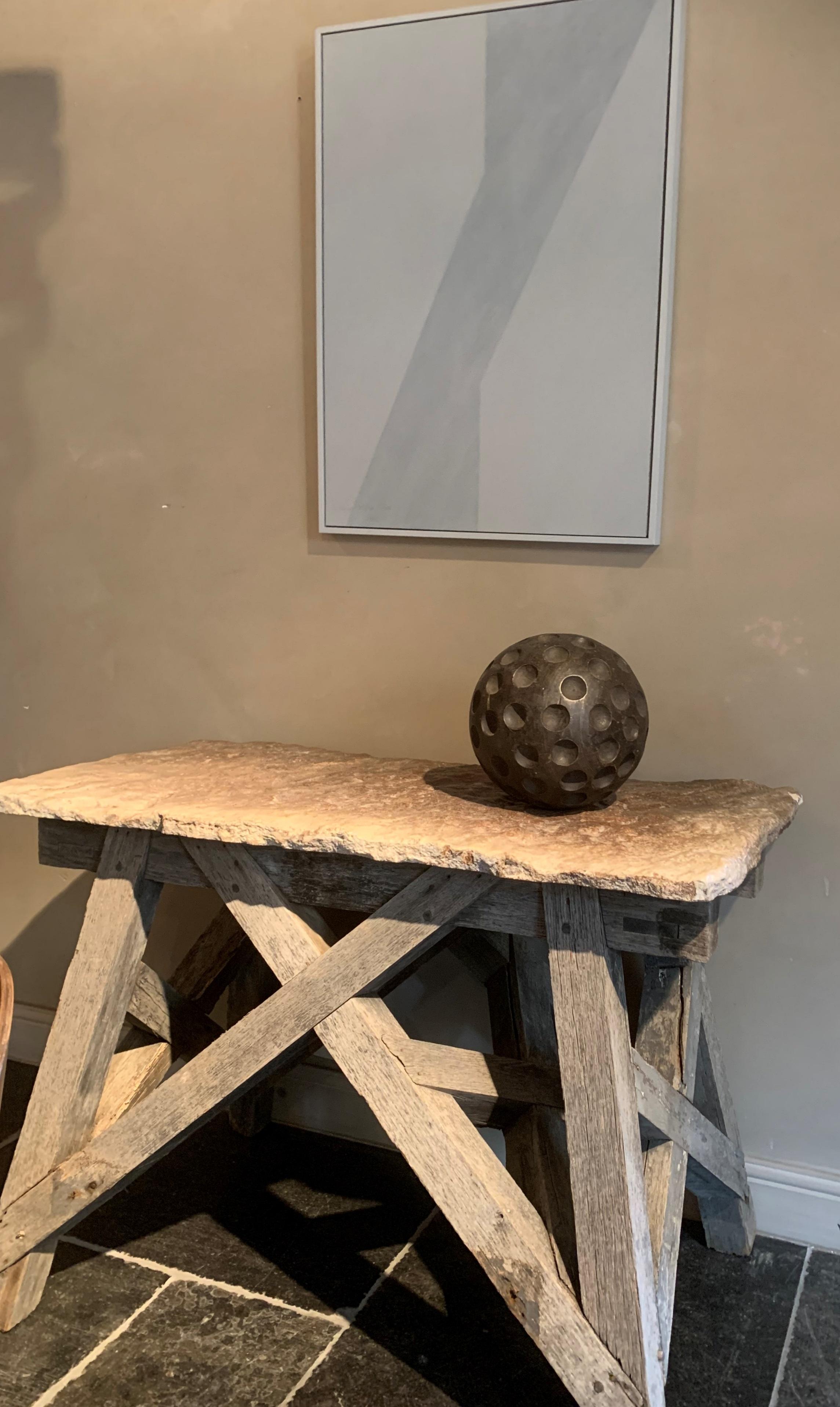 Hand-Crafted Brutalist Wooden Spheres