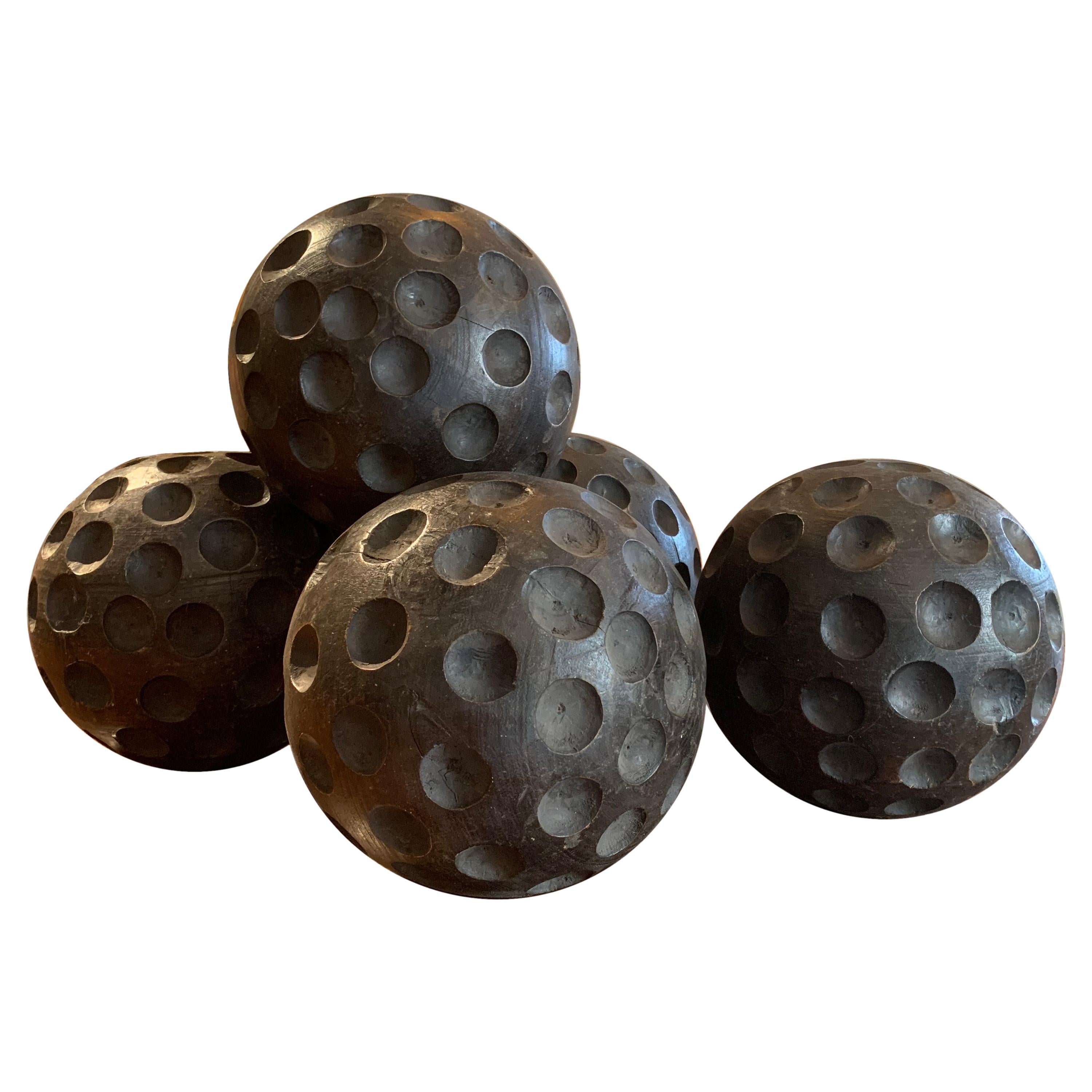 Brutalist Wooden Spheres