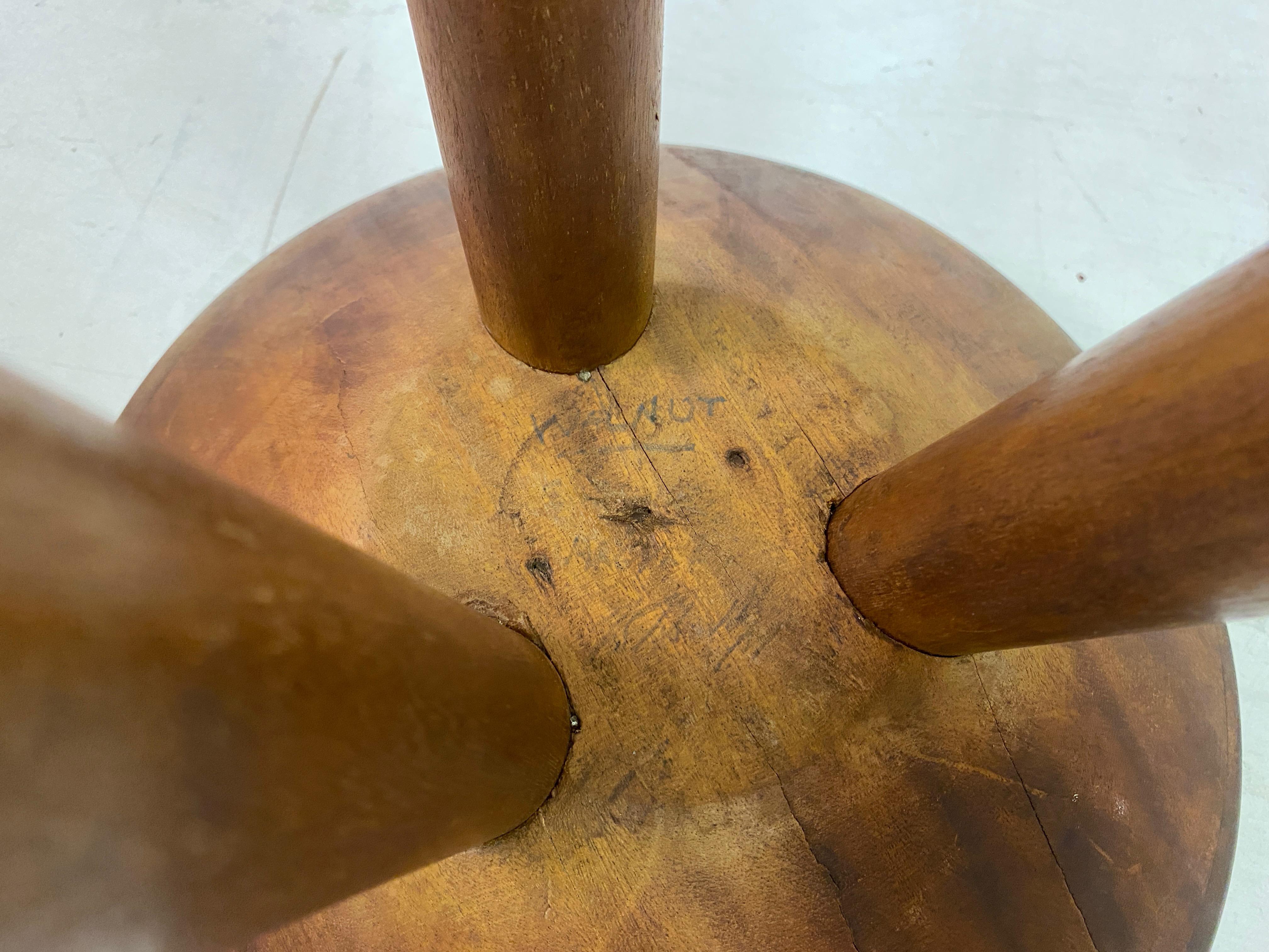 Brutalist Wooden Tripod Stool 5