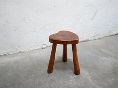 Brutalist wooden tripod stool