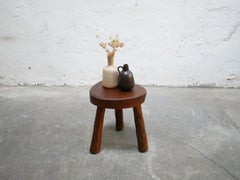 Brutalist wooden tripod stool