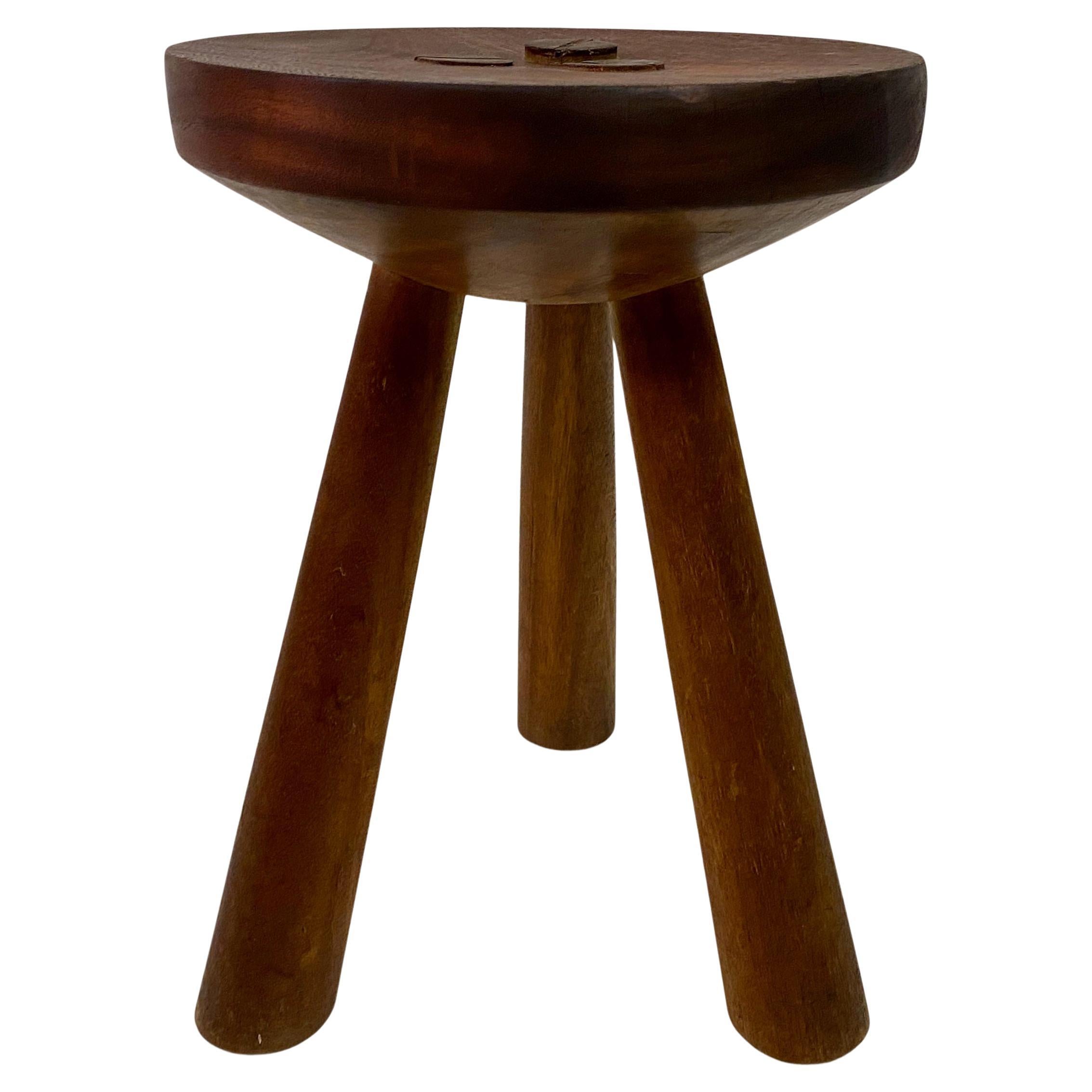 Brutalist Wooden Tripod Stool