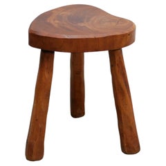 Brutalist wooden tripod stool