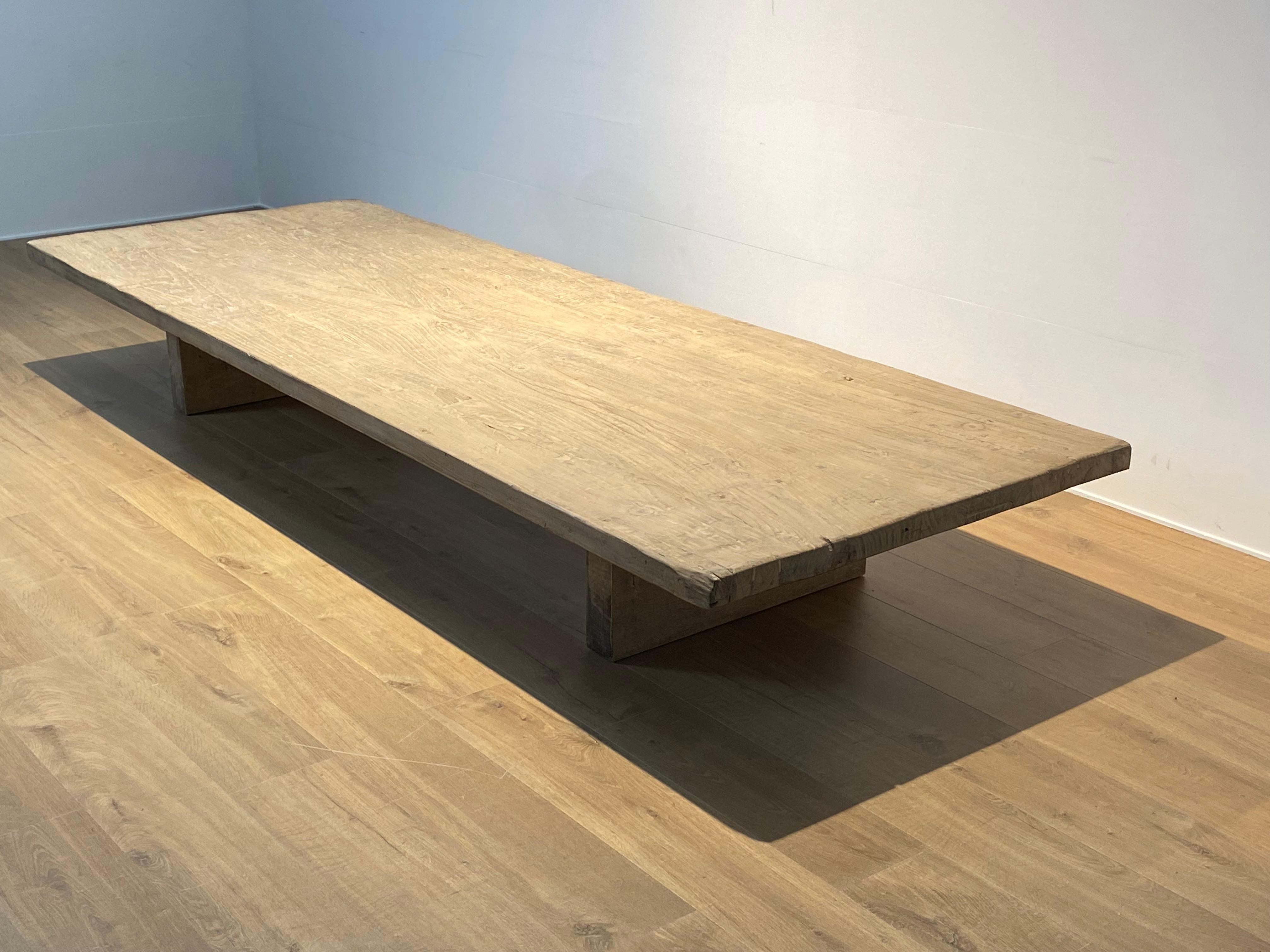 Brutalist Wooden  XXl Sofa Table For Sale 3
