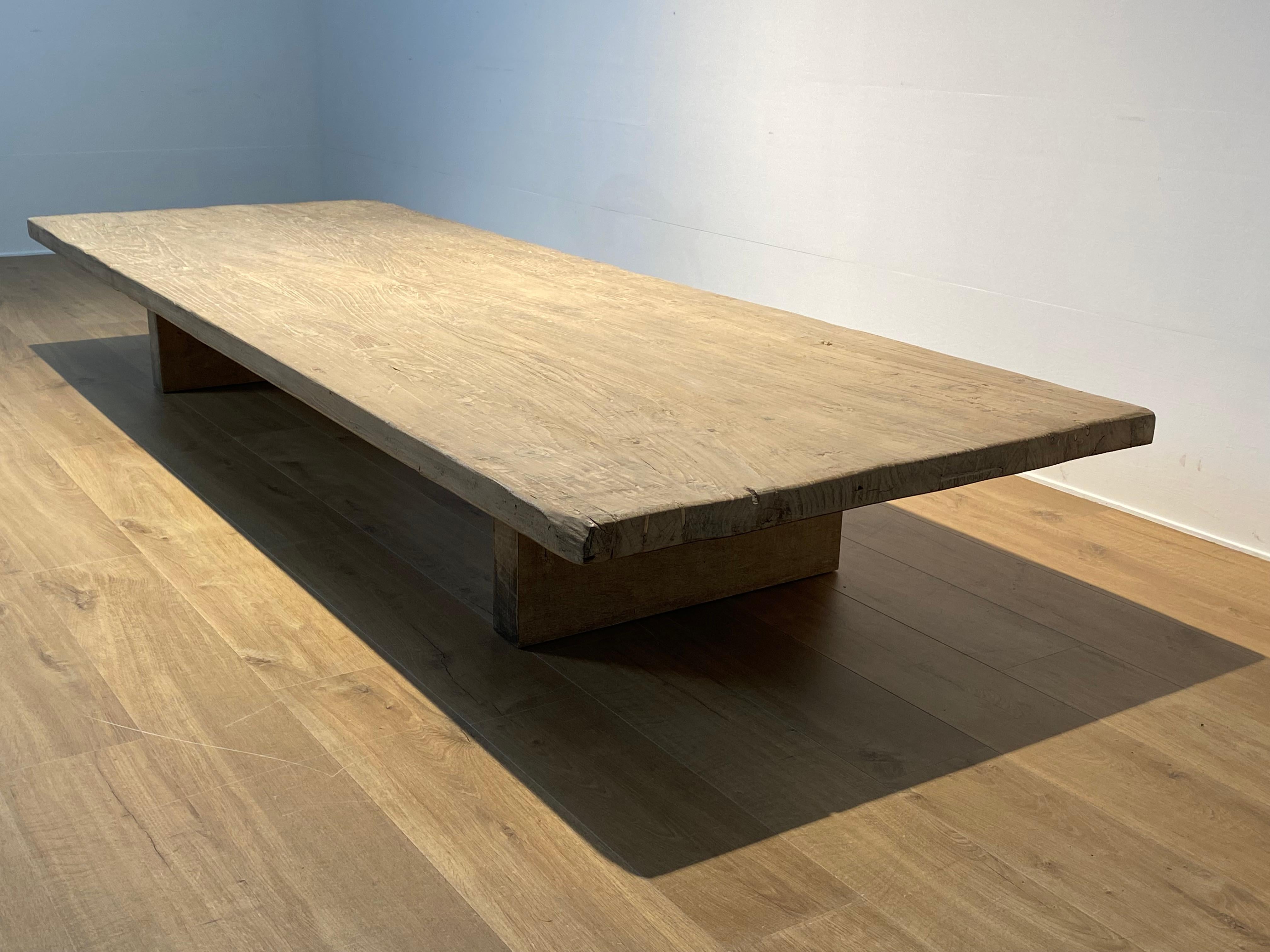 Brutalist Wooden  XXl Sofa Table For Sale 4