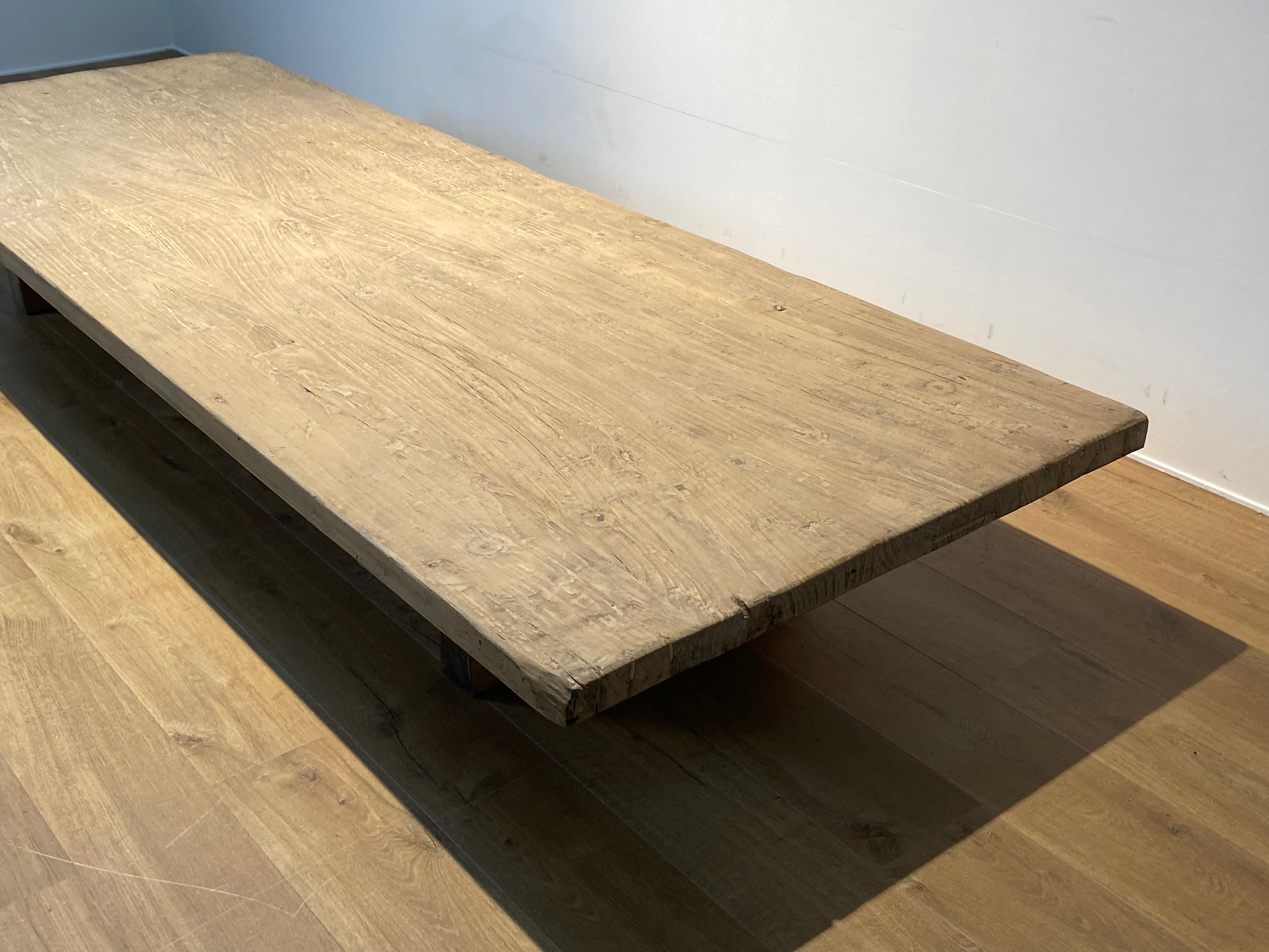 Brutalist Wooden  XXl Sofa Table For Sale 5