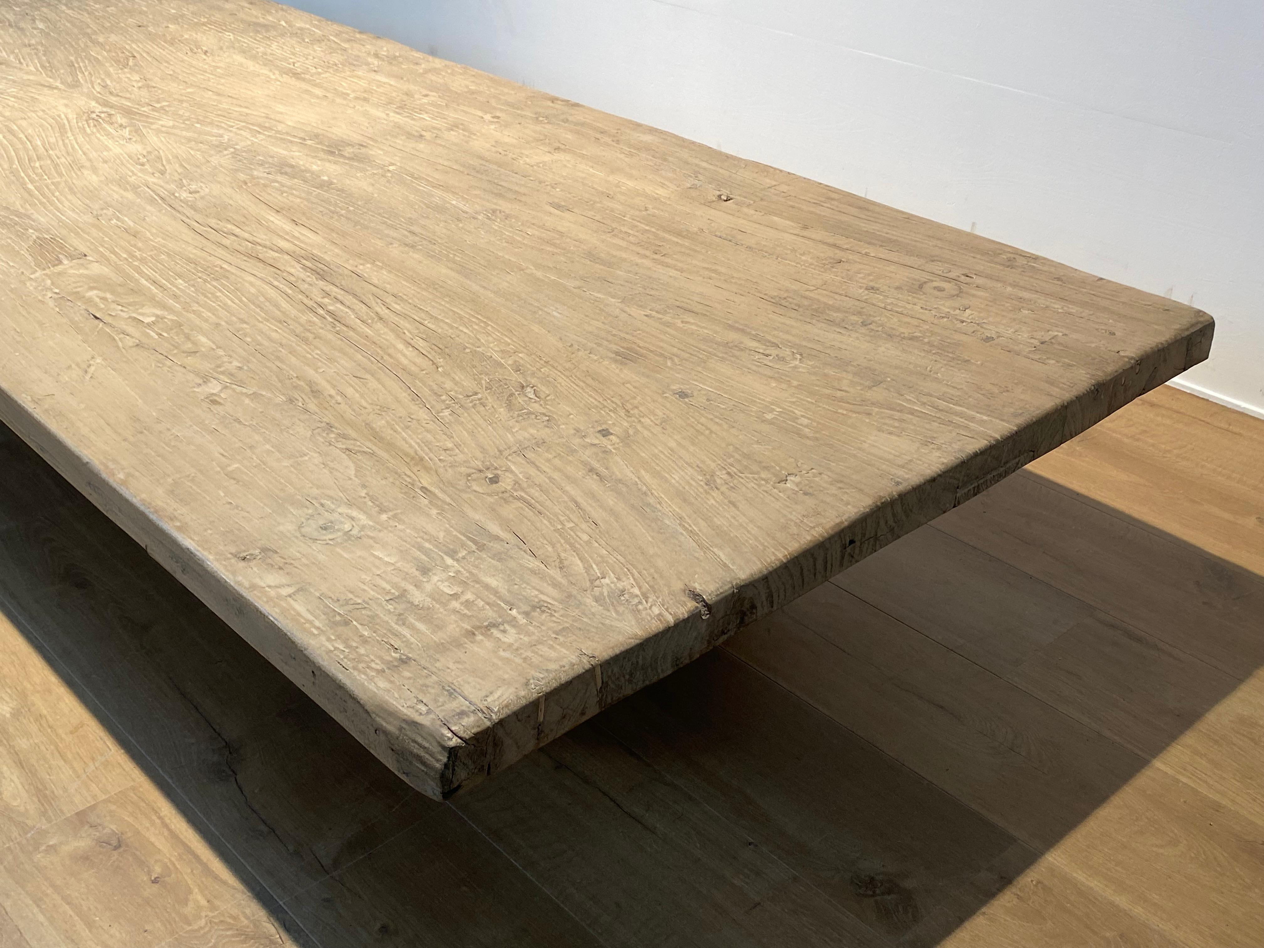 Brutalist Wooden  XXl Sofa Table For Sale 6