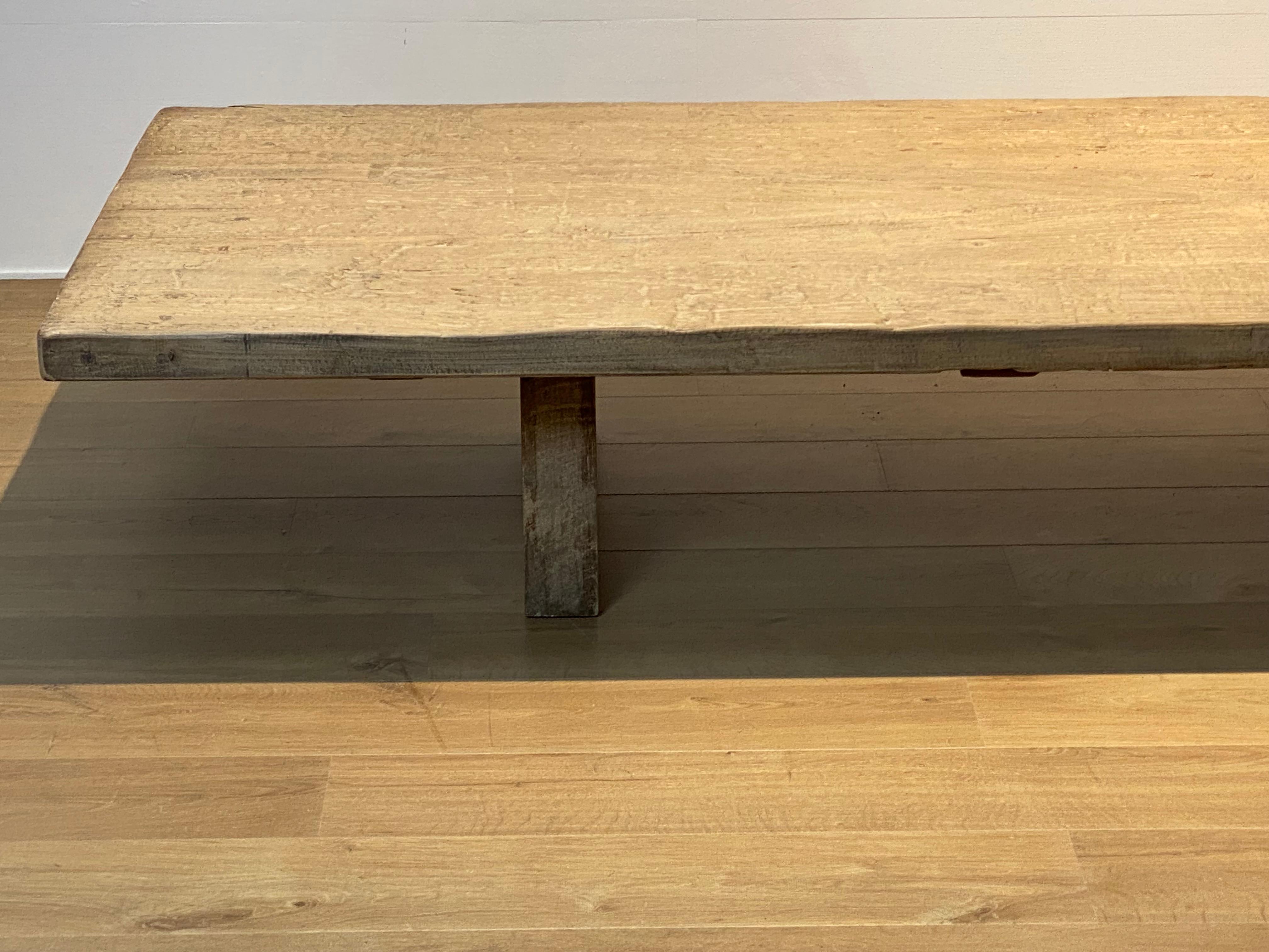 Brutalist Wooden  XXl Sofa Table For Sale 9