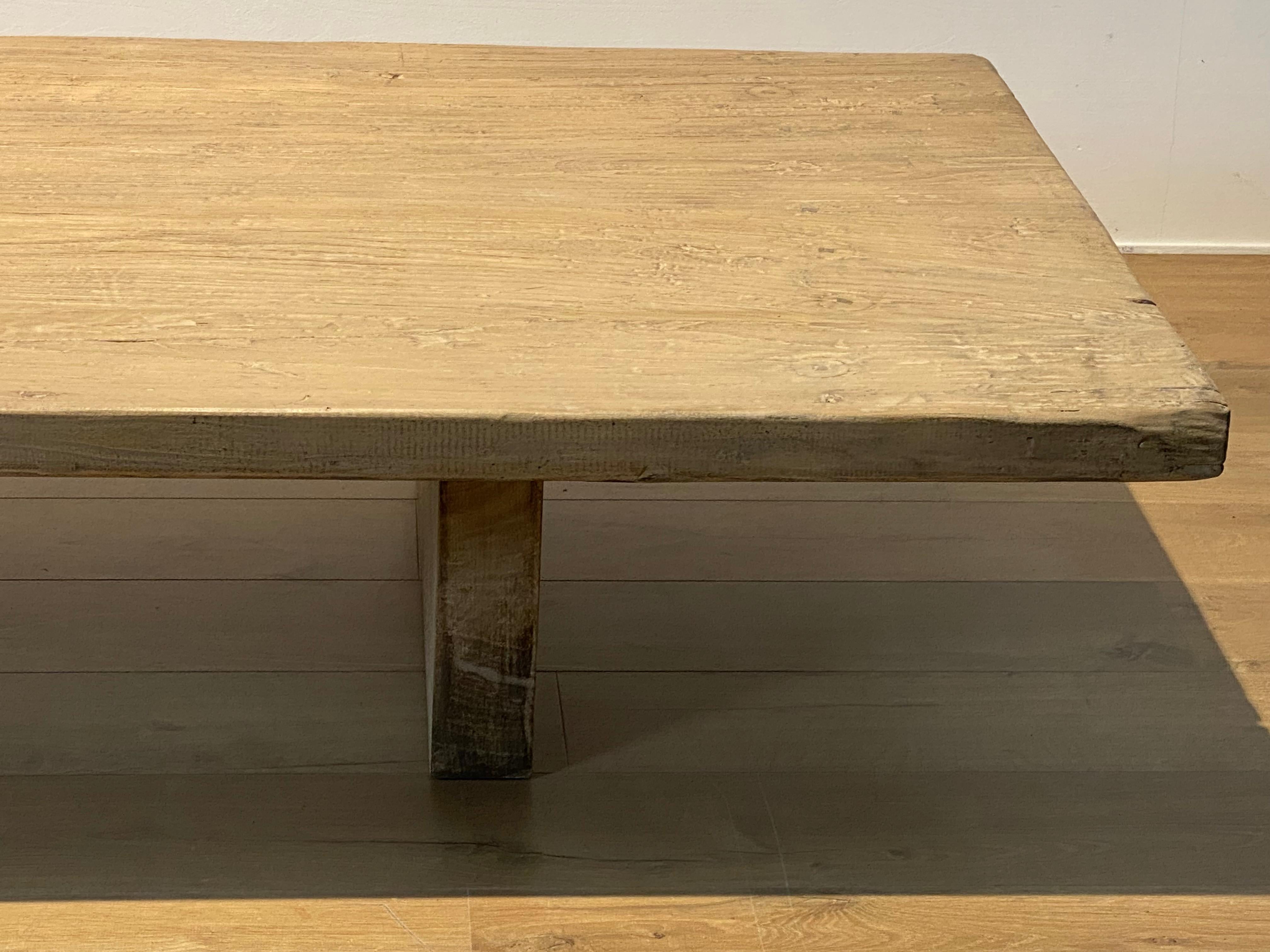 Brutalist Wooden  XXl Sofa Table For Sale 10