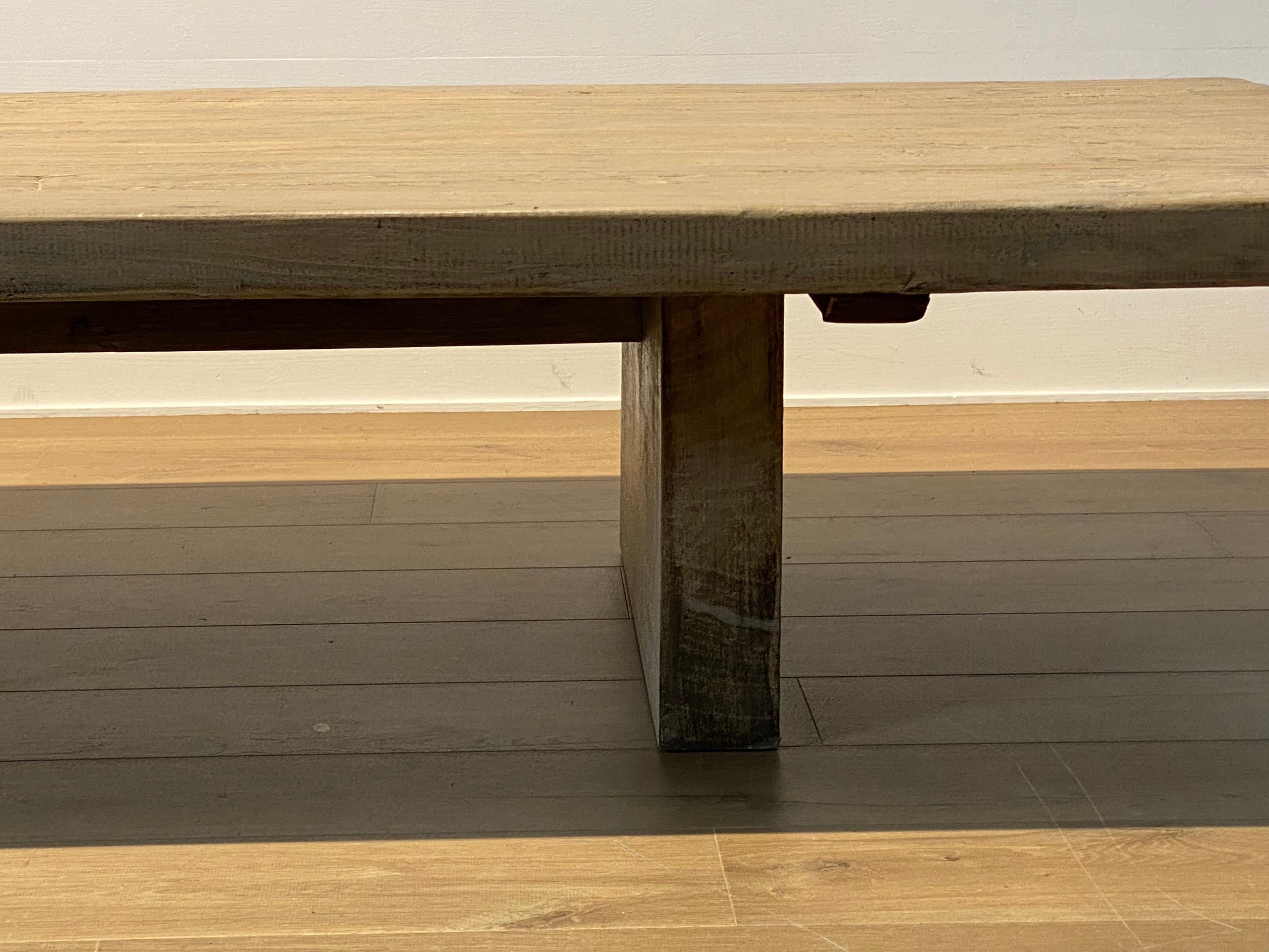 Brutalist Wooden  XXl Sofa Table For Sale 11