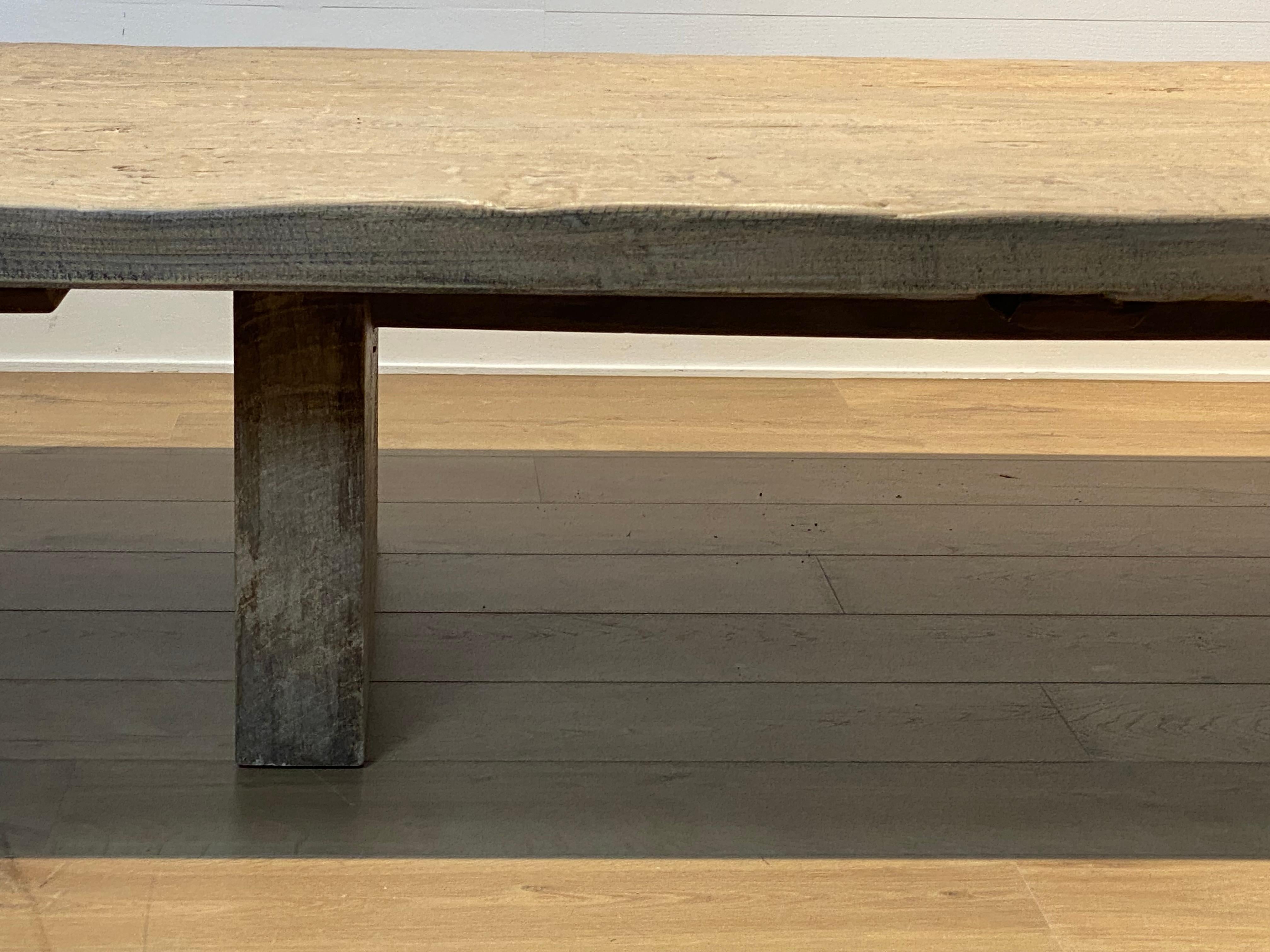 Brutalist Wooden  XXl Sofa Table For Sale 12