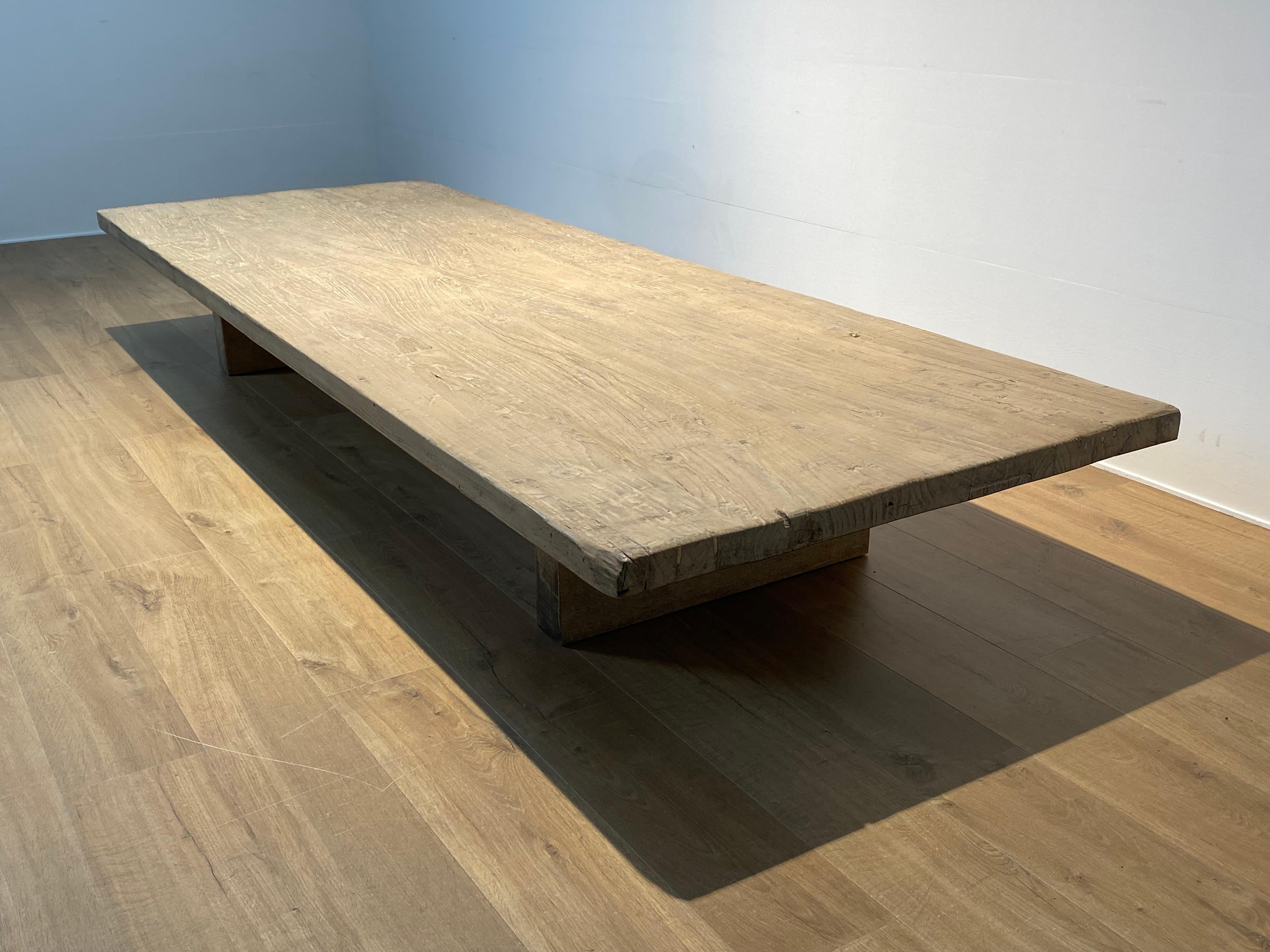 Brutalist Wooden  XXl Sofa Table For Sale 13