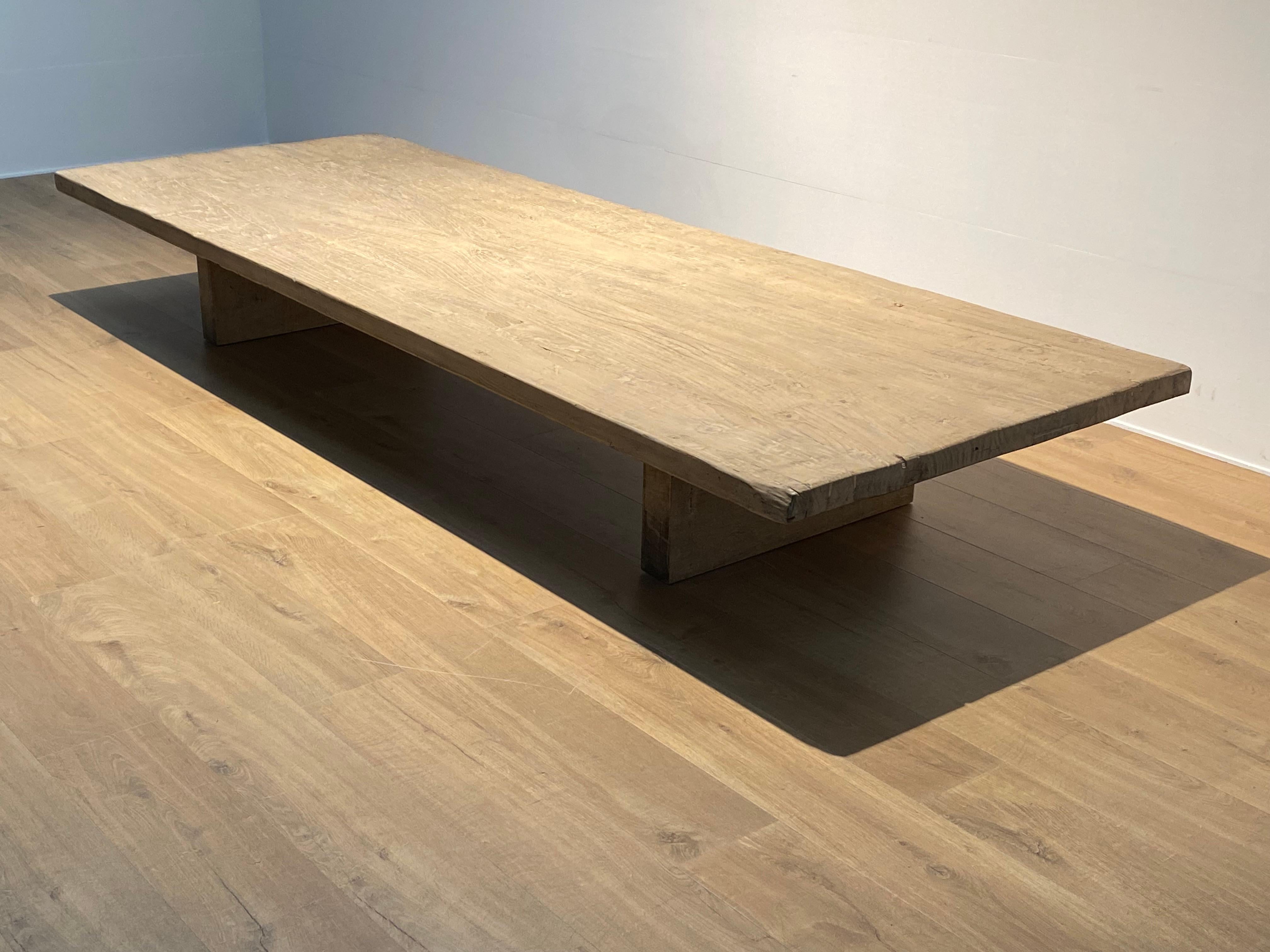 Indonesian Brutalist Wooden  XXl Sofa Table For Sale