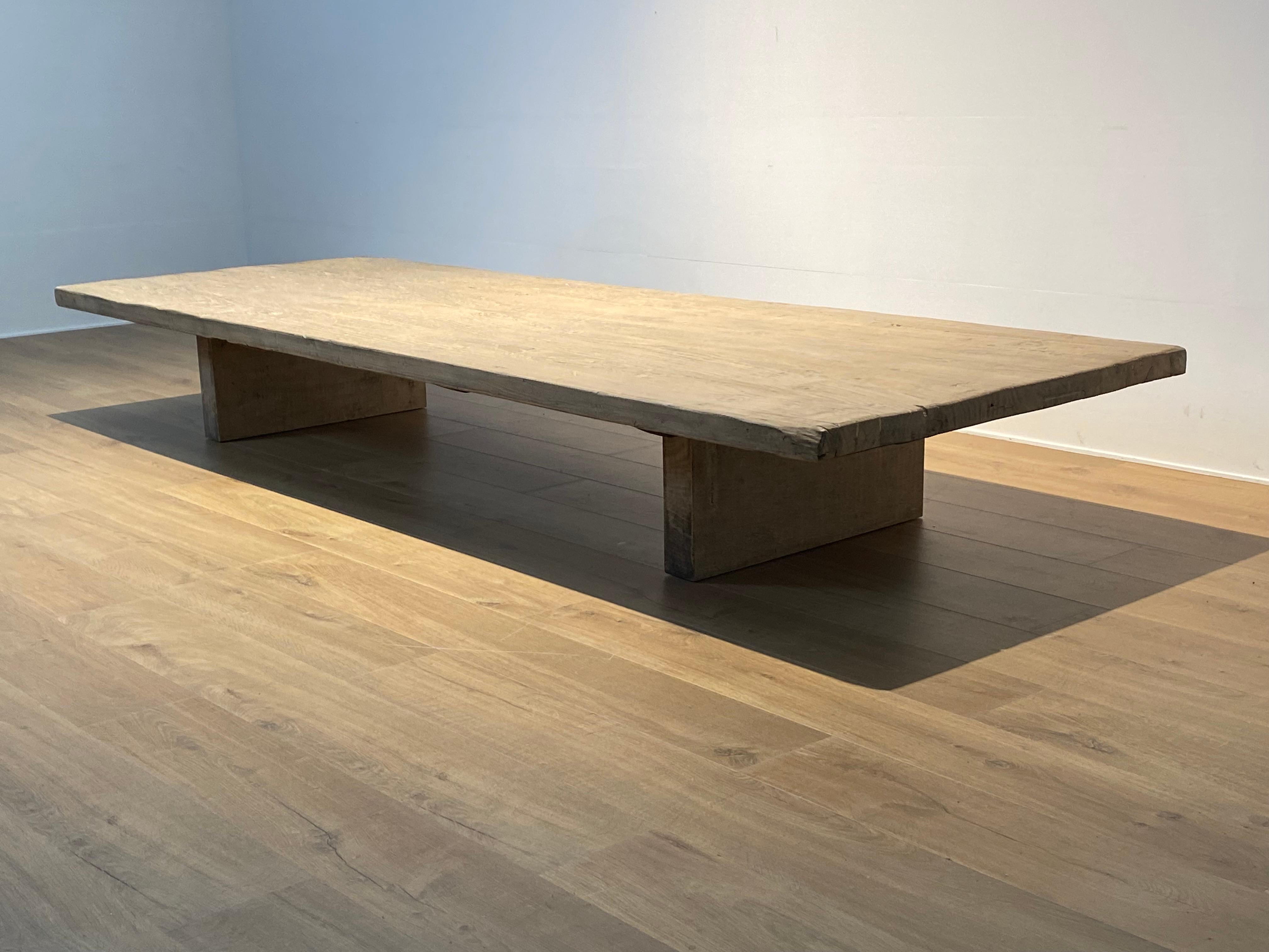 Brutalist Wooden  XXl Sofa Table For Sale 2