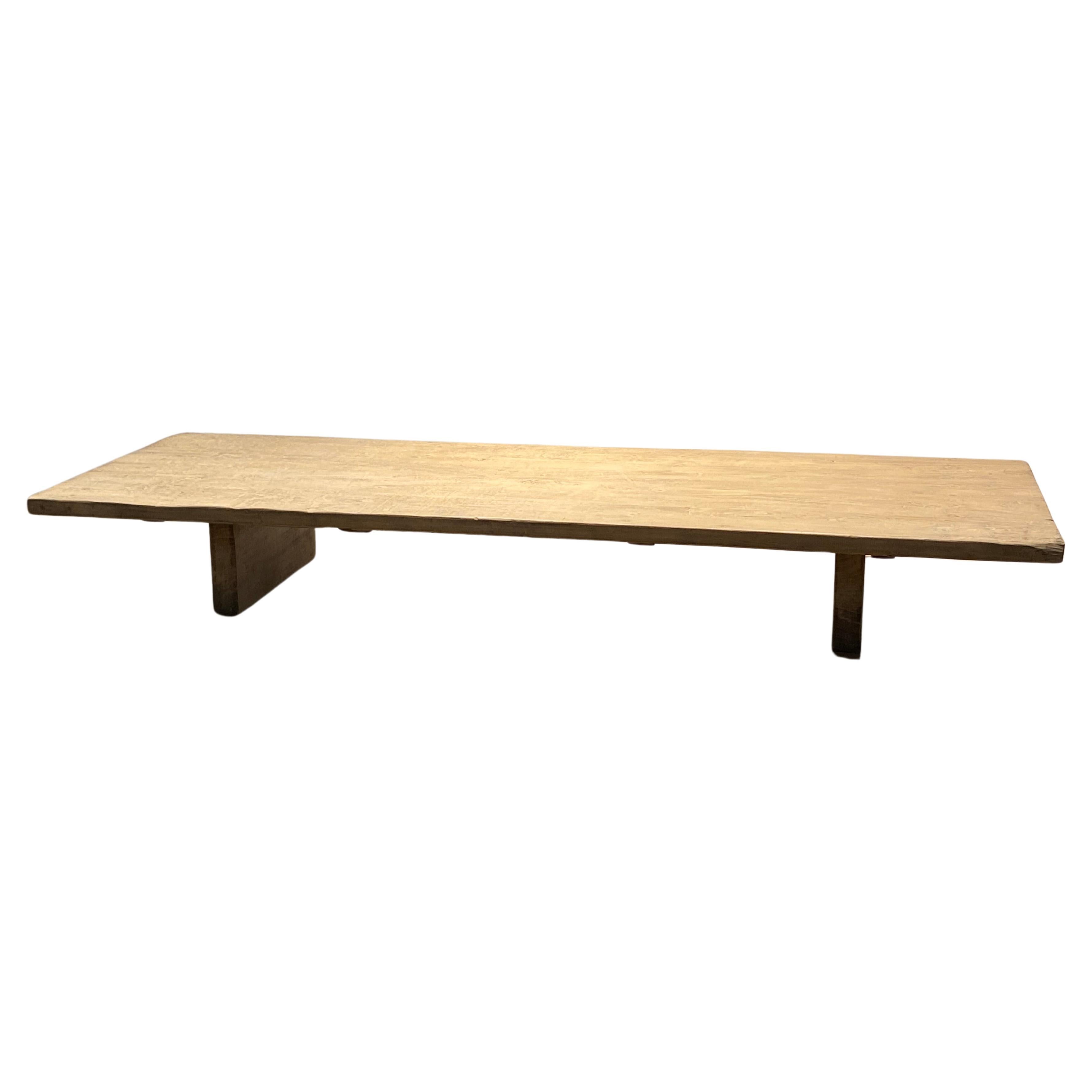 Brutalist Wooden  XXl Sofa Table For Sale