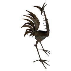 Brutalist wrought iron bird sculpture dating from the 1970s