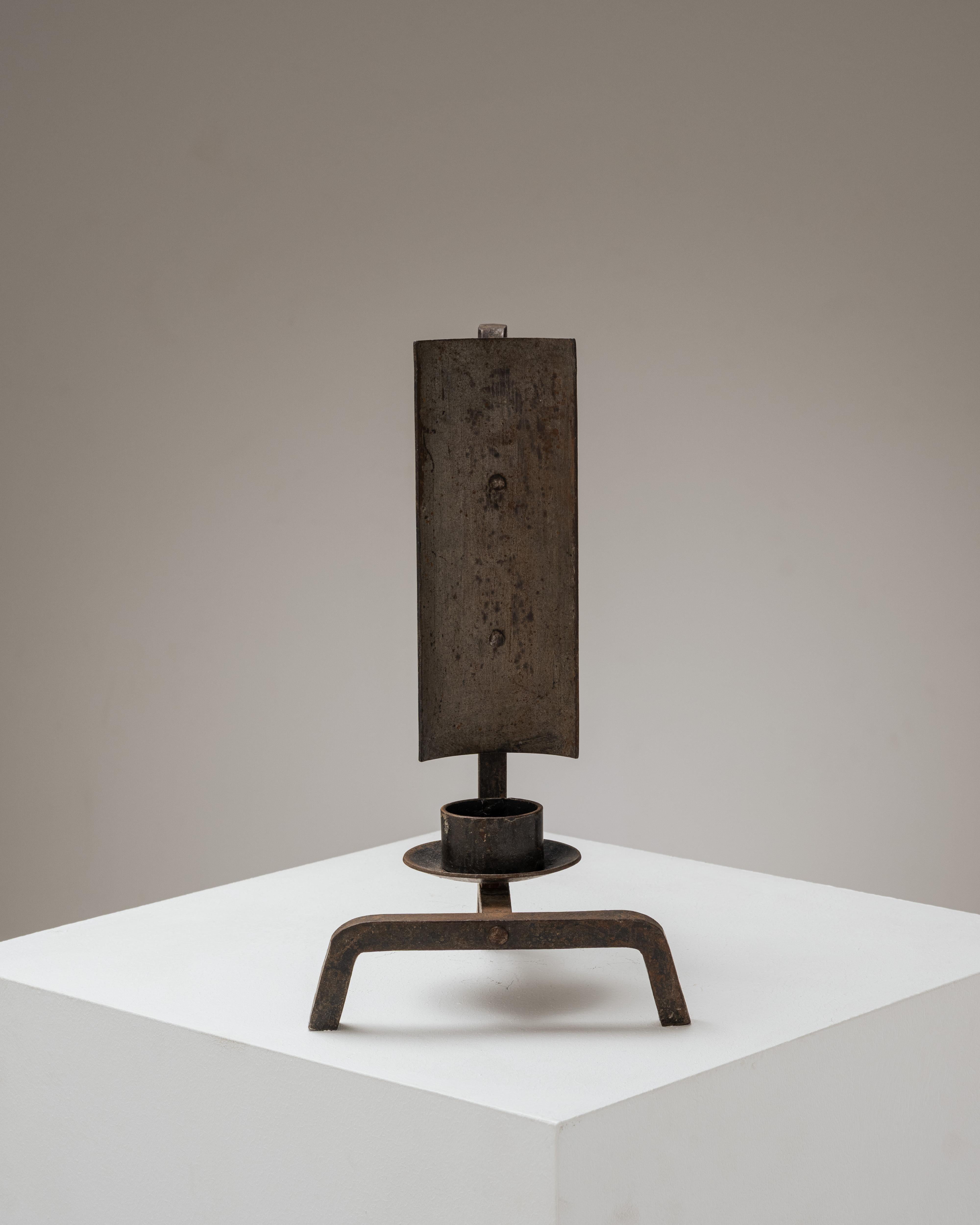 Brutalist wrought iron candle holder, Jean Touret, 1970s For Sale 5