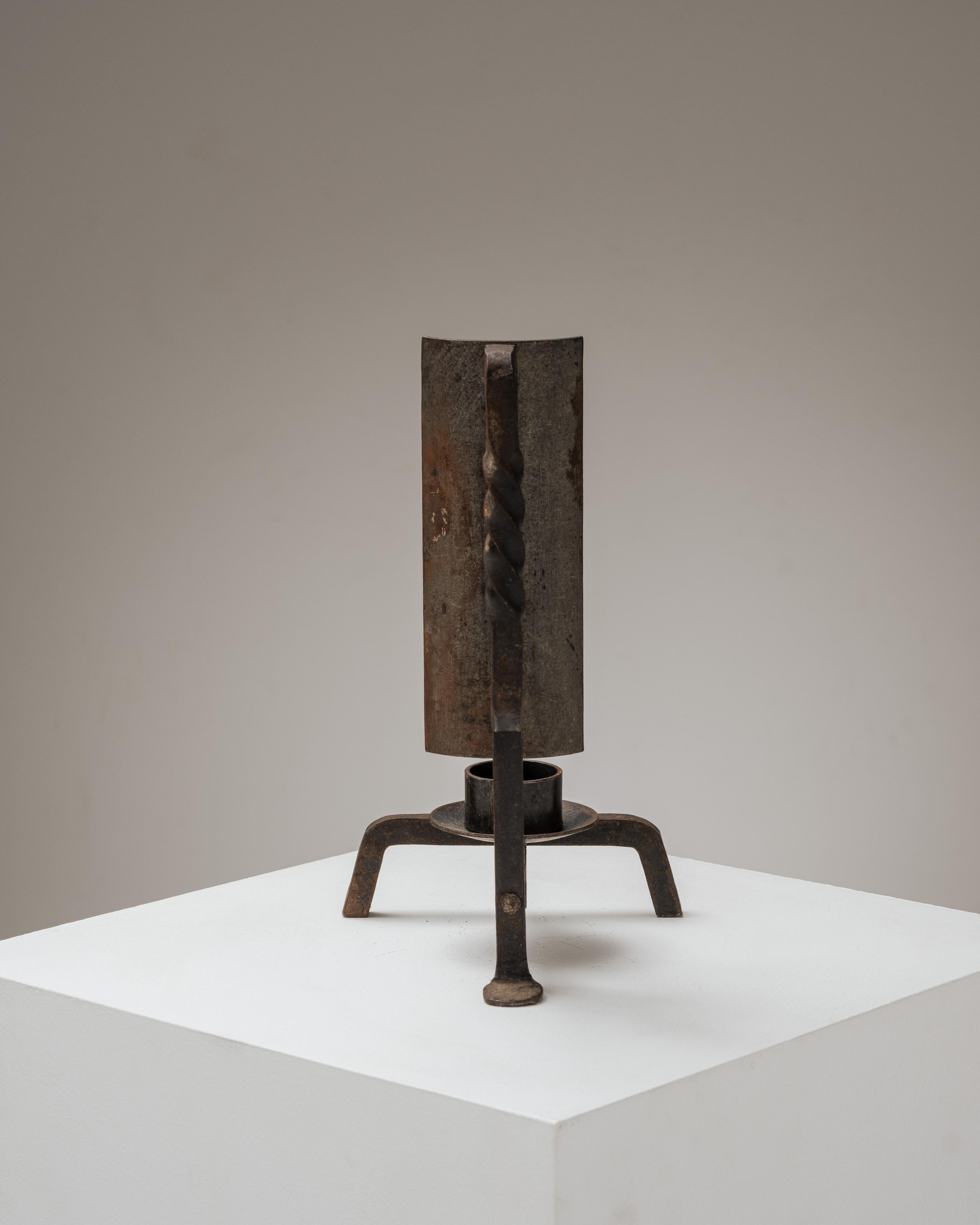 Wrought Iron Brutalist wrought iron candle holder, Jean Touret, 1970s For Sale