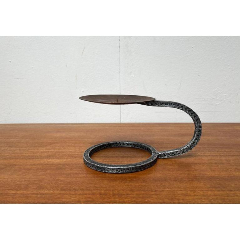 Brutalist Wrought Iron Candleholder 1960s For Sale 4
