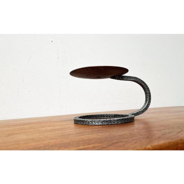 Brutalist Wrought Iron Candleholder 1960s For Sale 6