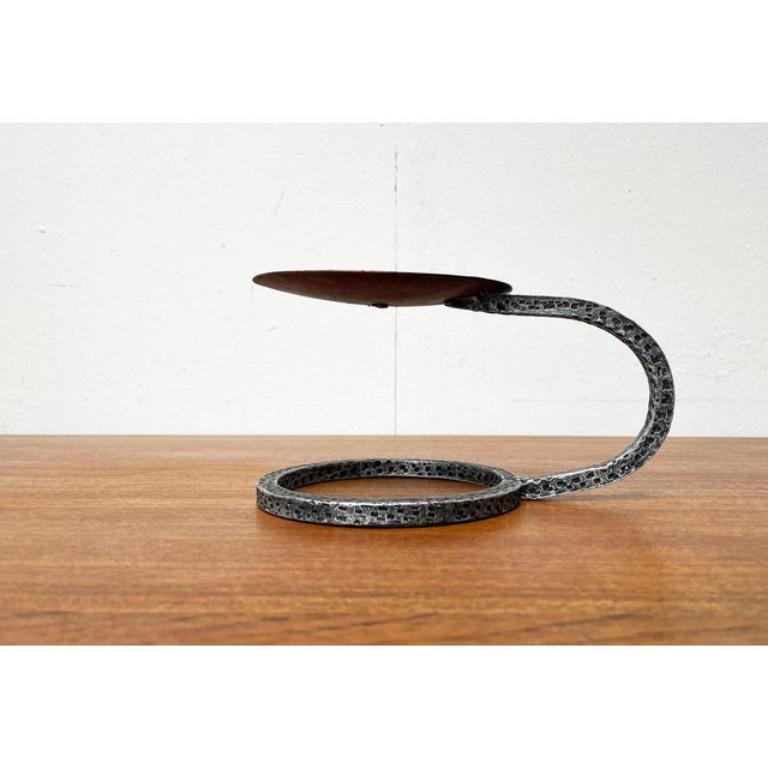 Mid-Century Brutalist Wrought Iron Candleholder, 1960s, in Very Good conditions. Designed 1960 to 1969.

Additional information:
Materials: Metal
Color: Copper
Styles: Brutalist, Mid-Century Modern
Item Type: Vintage, Antique or