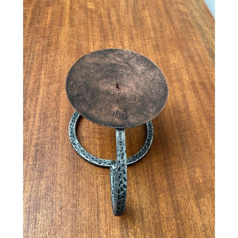 Brutalist Wrought Iron Candleholder 1960s In Excellent Condition For Sale In Hamburg, DE