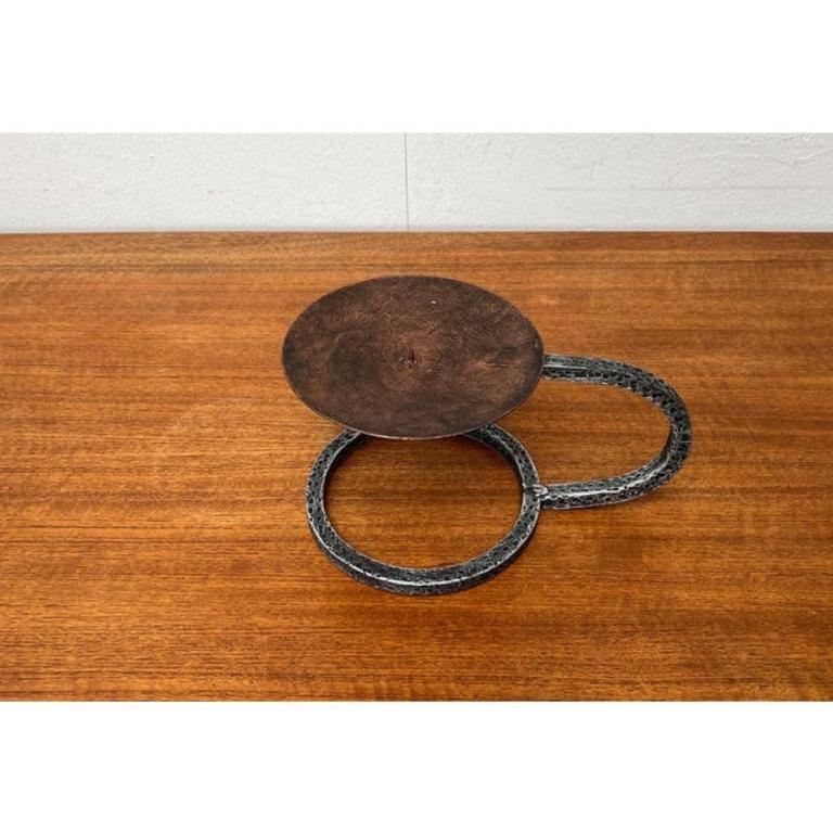 Brutalist Wrought Iron Candleholder 1960s For Sale 1