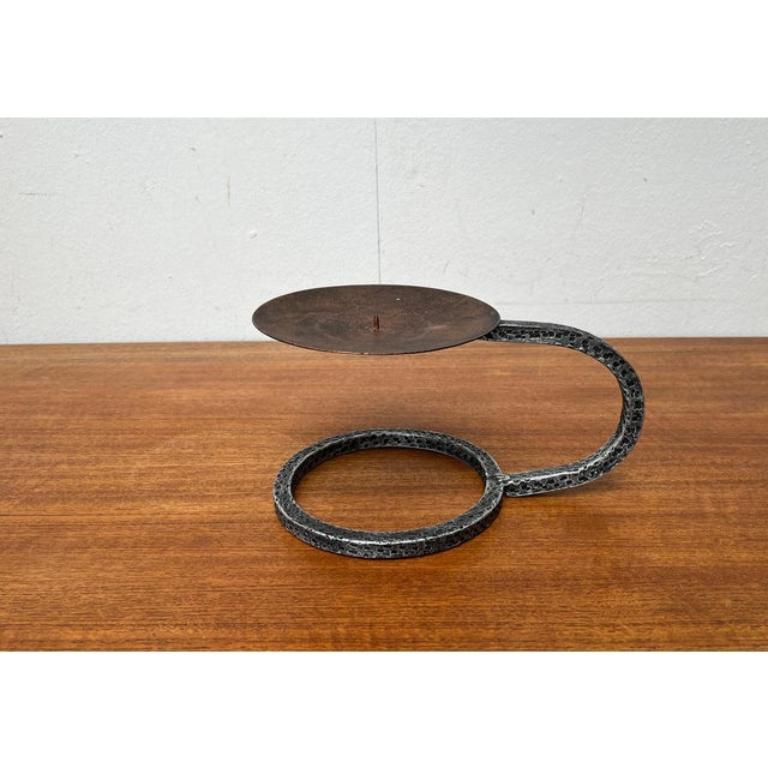 Brutalist Wrought Iron Candleholder 1960s For Sale 2
