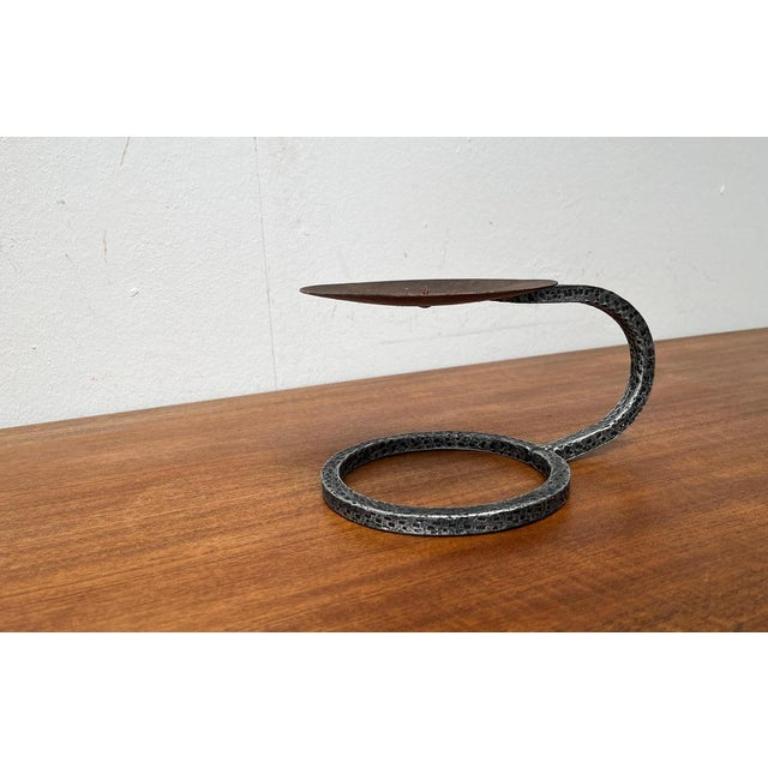 Brutalist Wrought Iron Candleholder 1960s For Sale 3