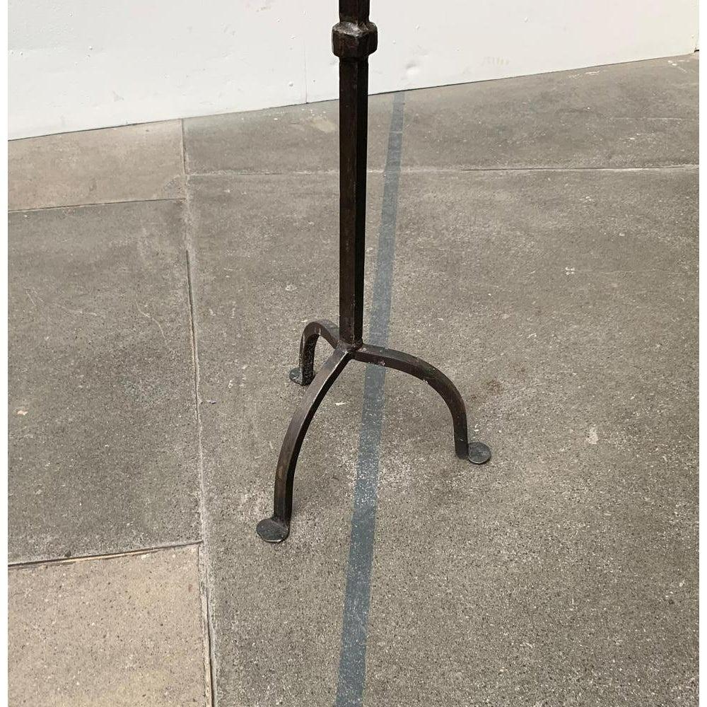 20th Century Brutalist Wrought Iron Candleholder For Sale
