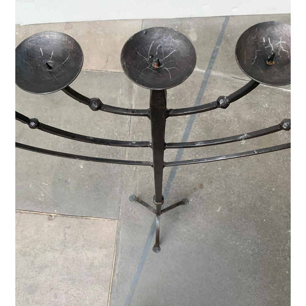 Brutalist Wrought Iron Candleholder For Sale 1
