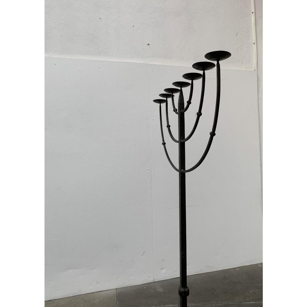 Brutalist Wrought Iron Candleholder For Sale 3