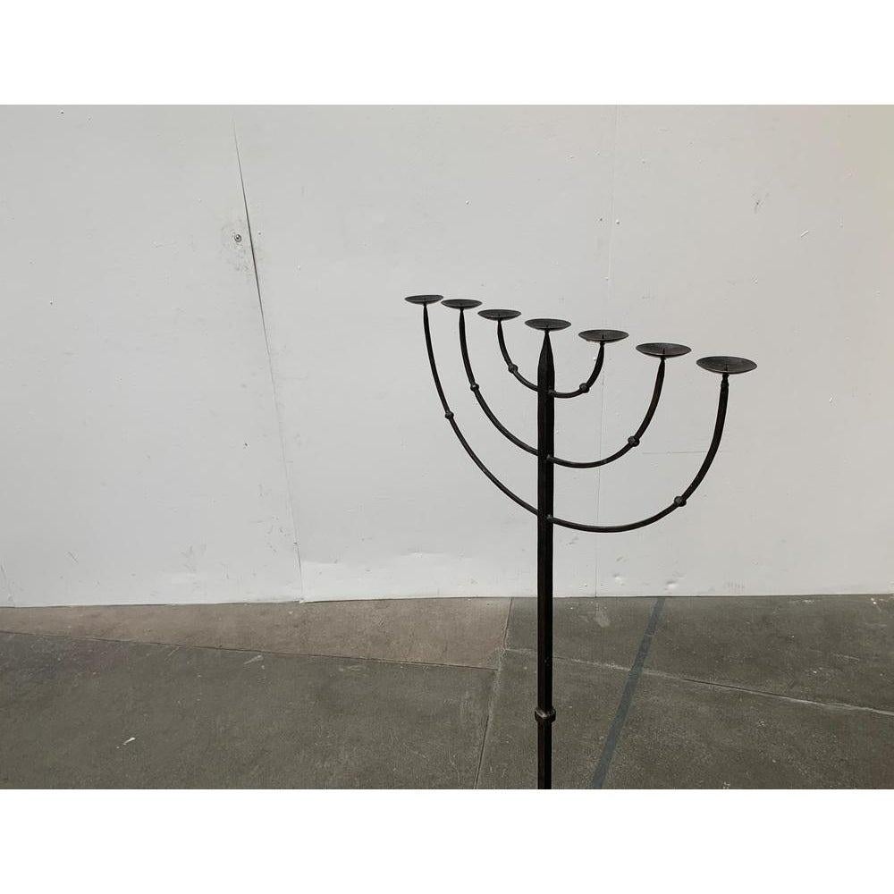 Brutalist Wrought Iron Candleholder For Sale 4