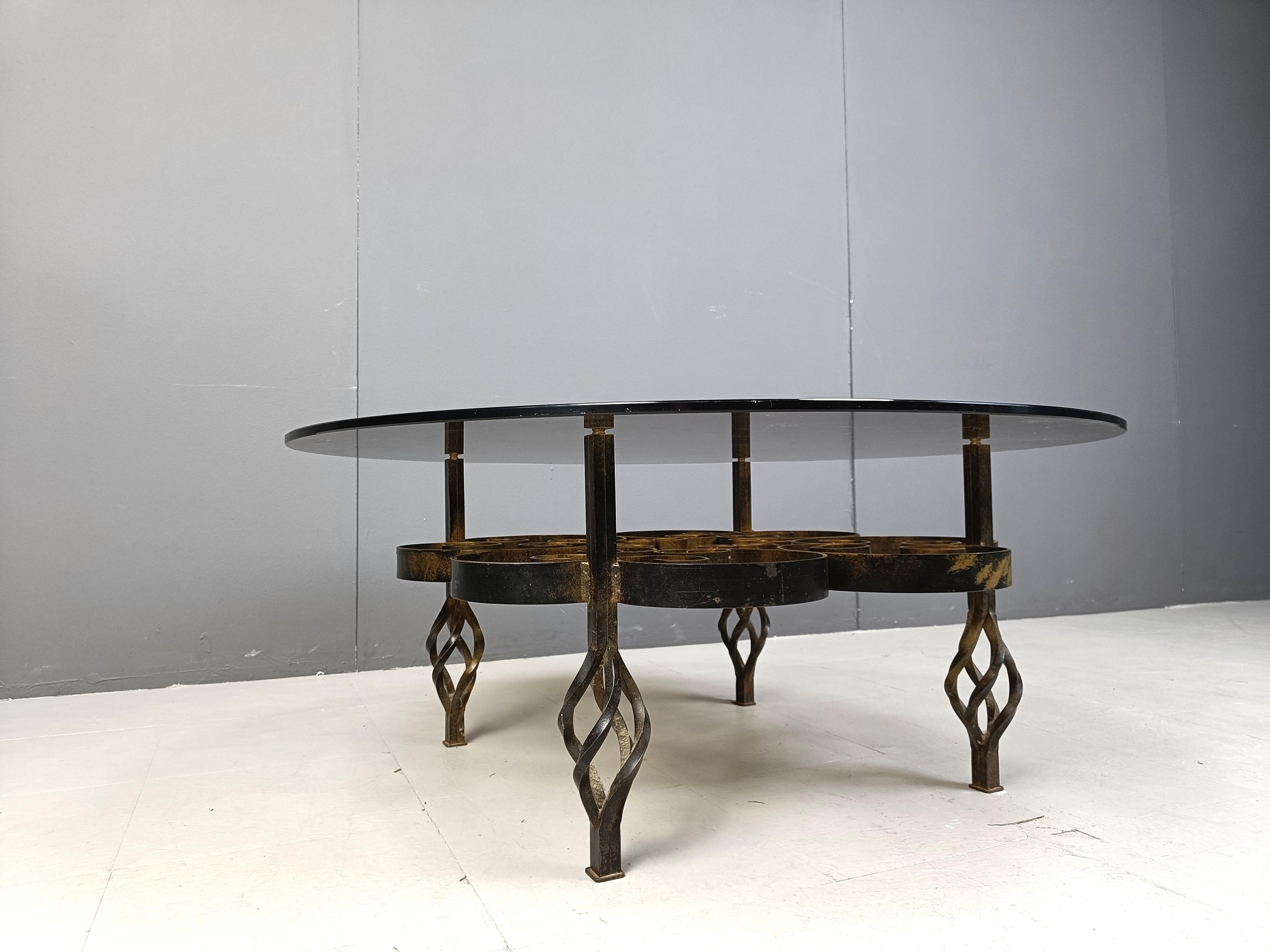 Brutalist Wrought iron coffee table 1970s For Sale 1